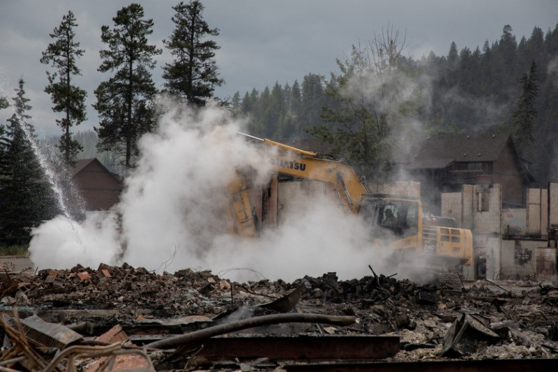 Aftermath of wildfire in Jasper