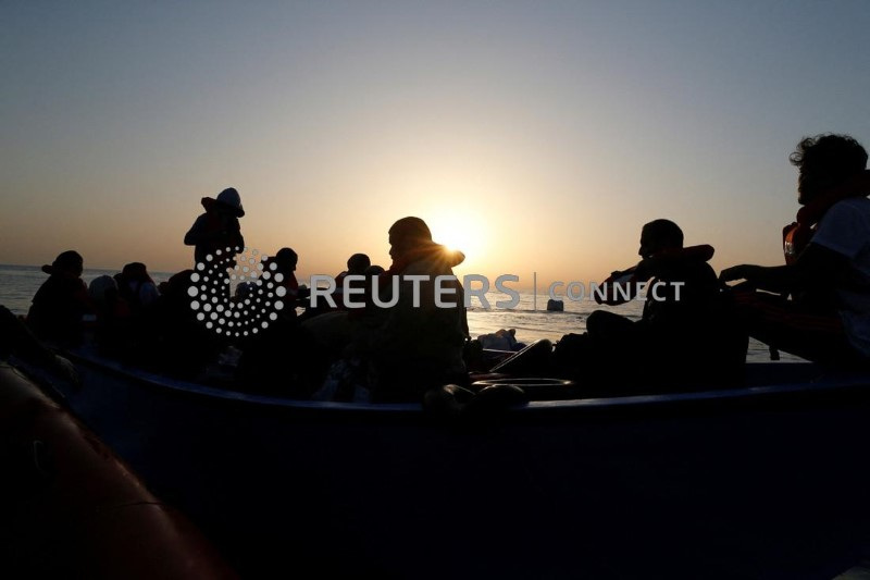 German NGO migrant rescue ship Sea-Watch 3 rescues migrants in Mediterranean Sea