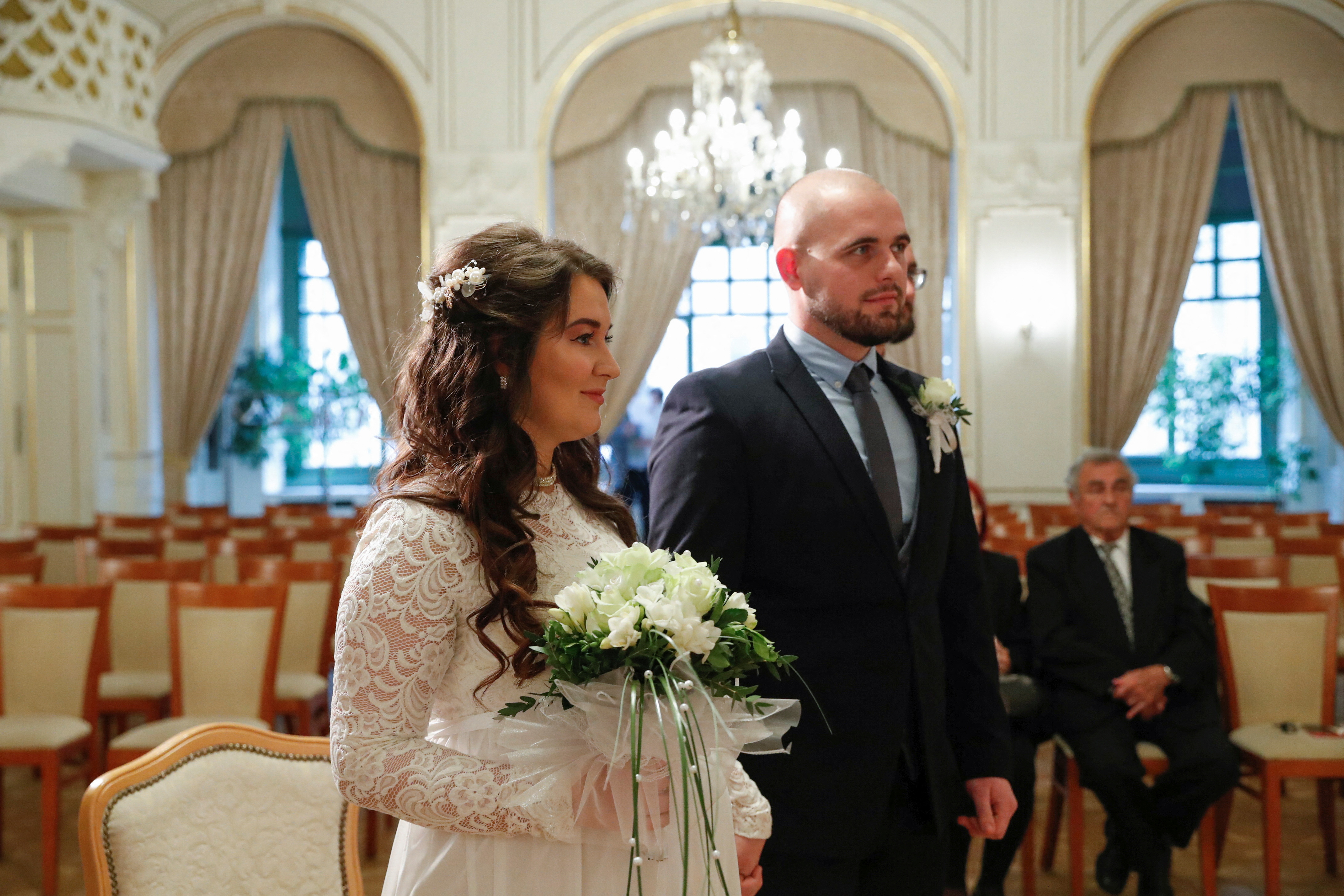 Parapatics and Hudi attend their wedding ceremony in Budapest