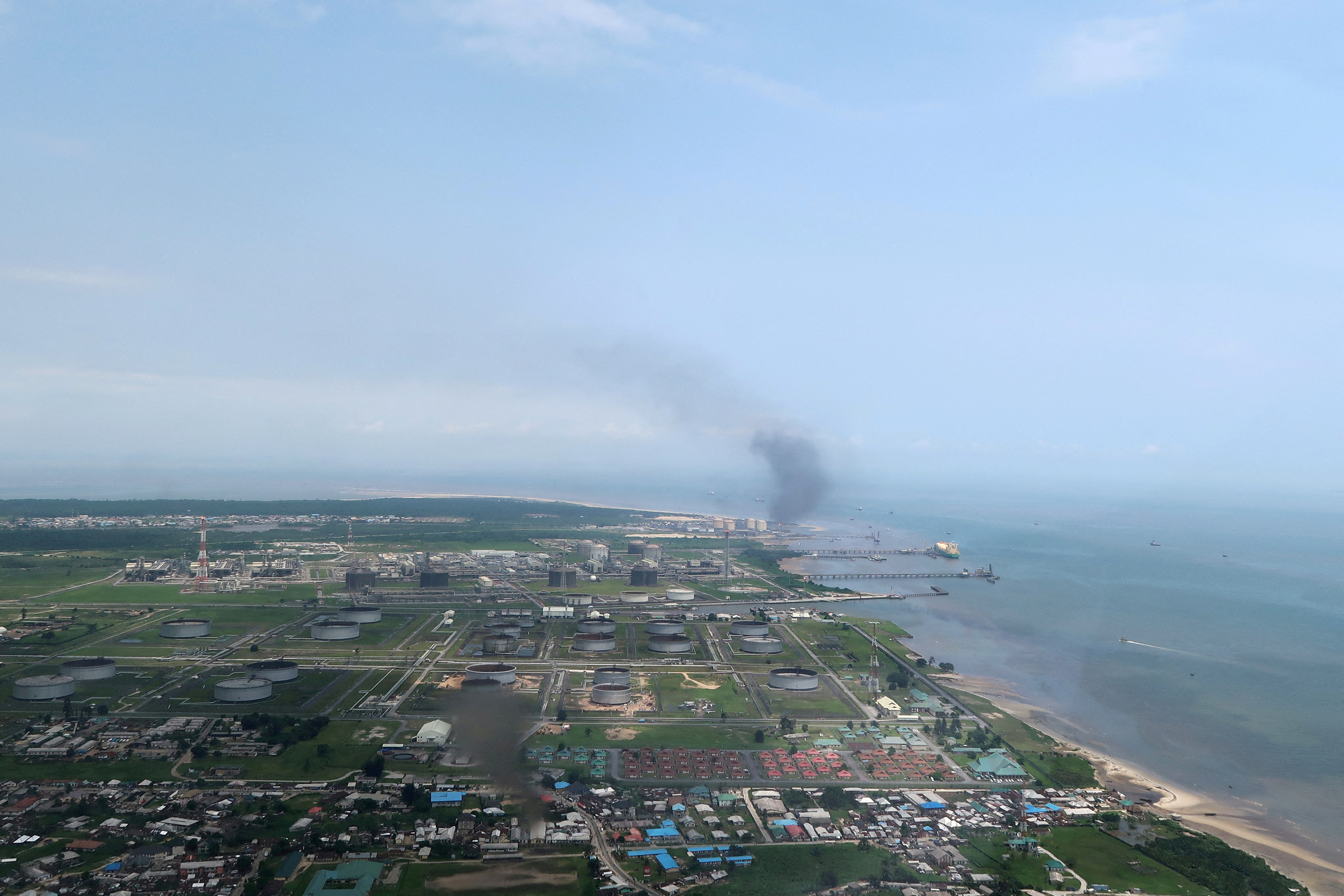 A view shows the Bonny oil terminal in the Niger delta which is operated by Royal Dutch Shell in Port Harcourt