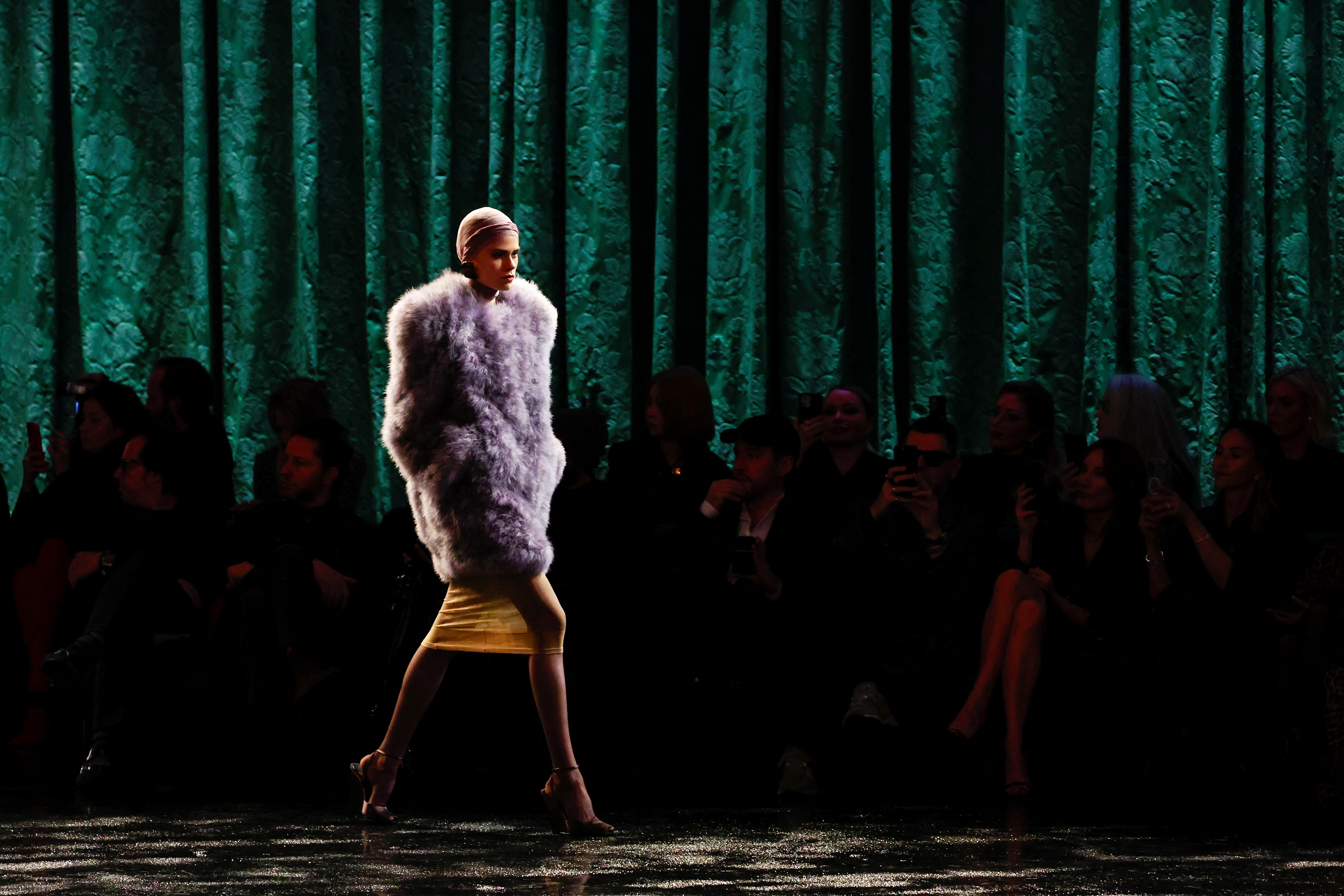 Saint Laurent reins in volumes with sheer, fitted looks at Paris