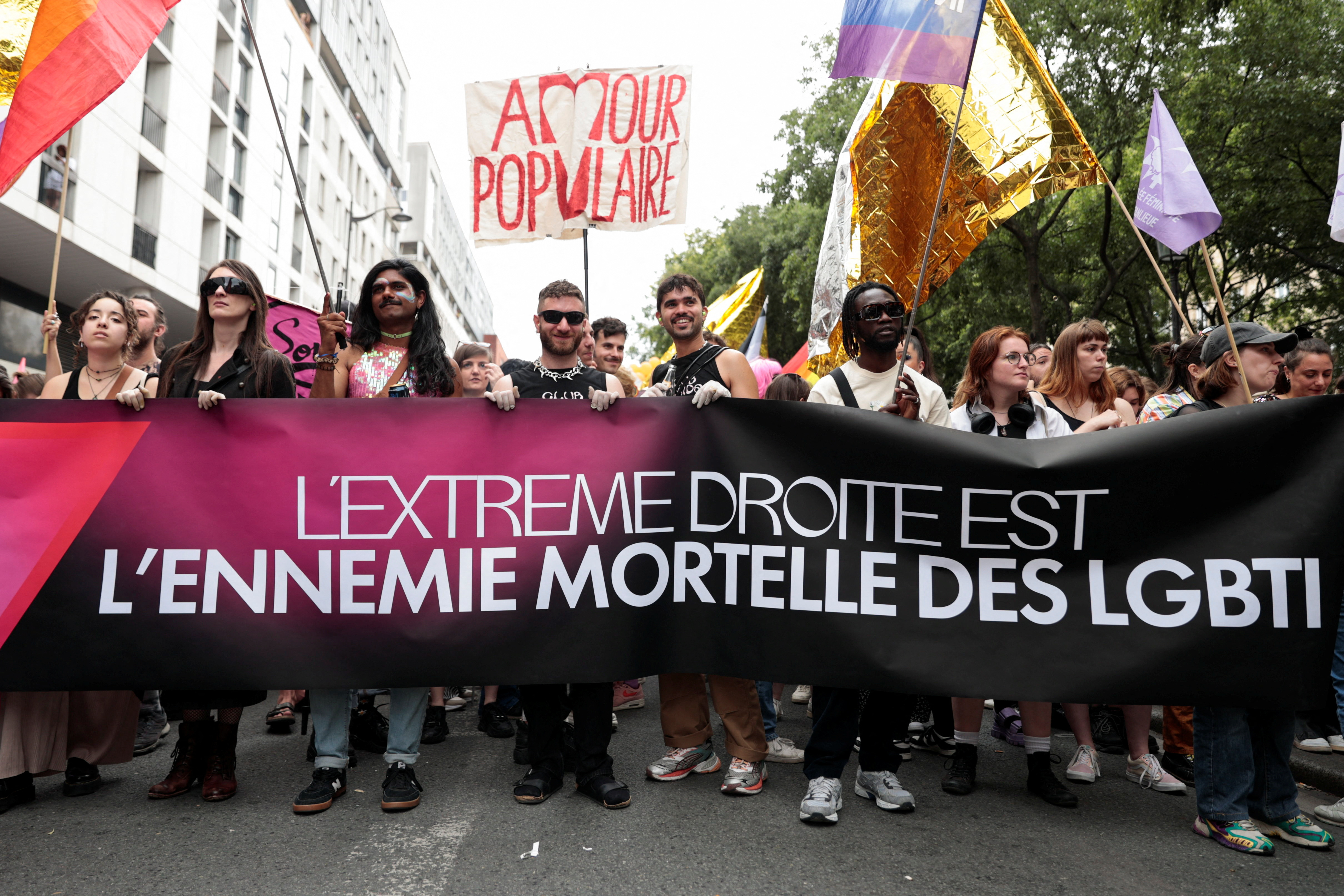 Paris pride march on eve of French elections