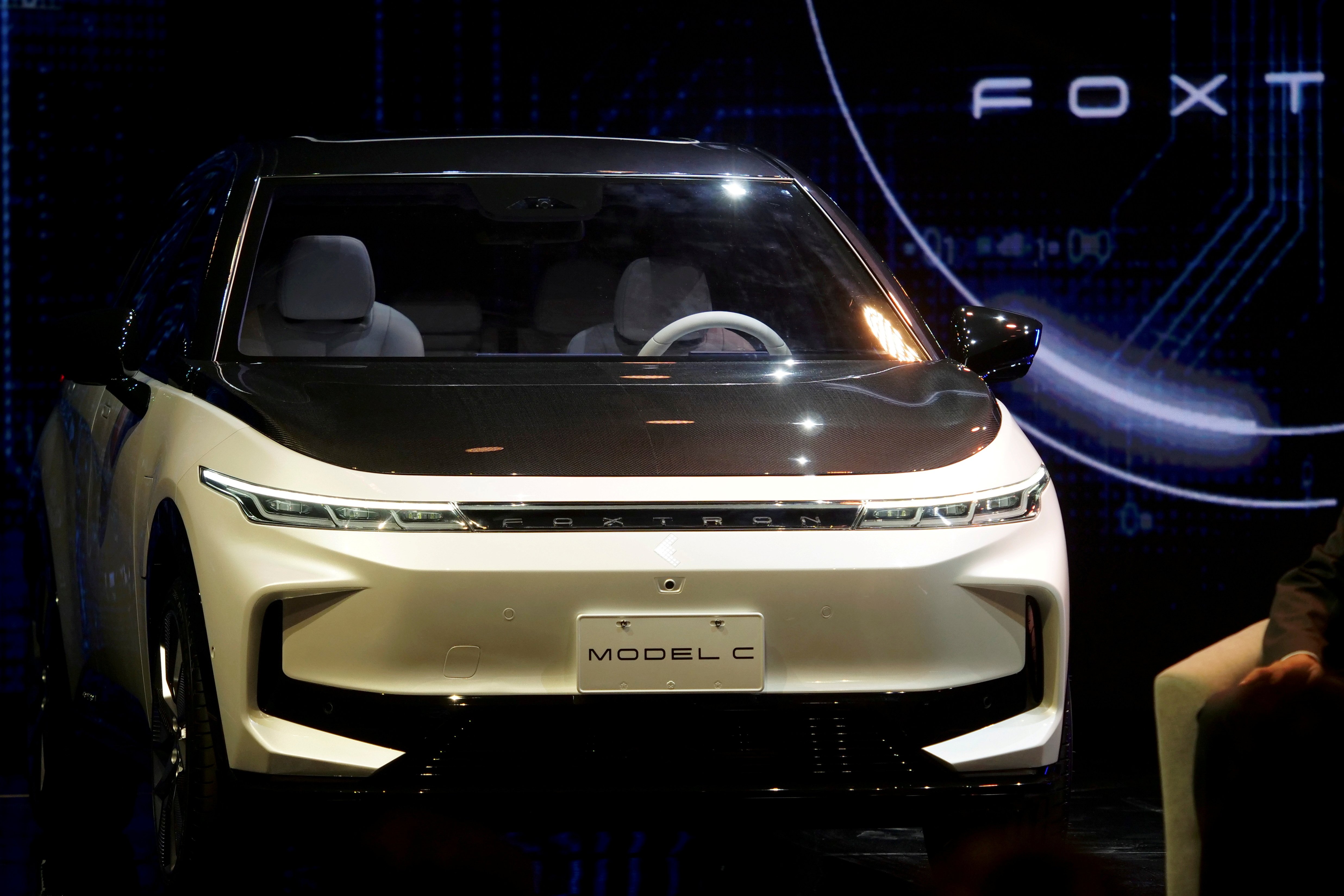 Foxtron electric vehicles unveiled at a Foxconn event in Taipei