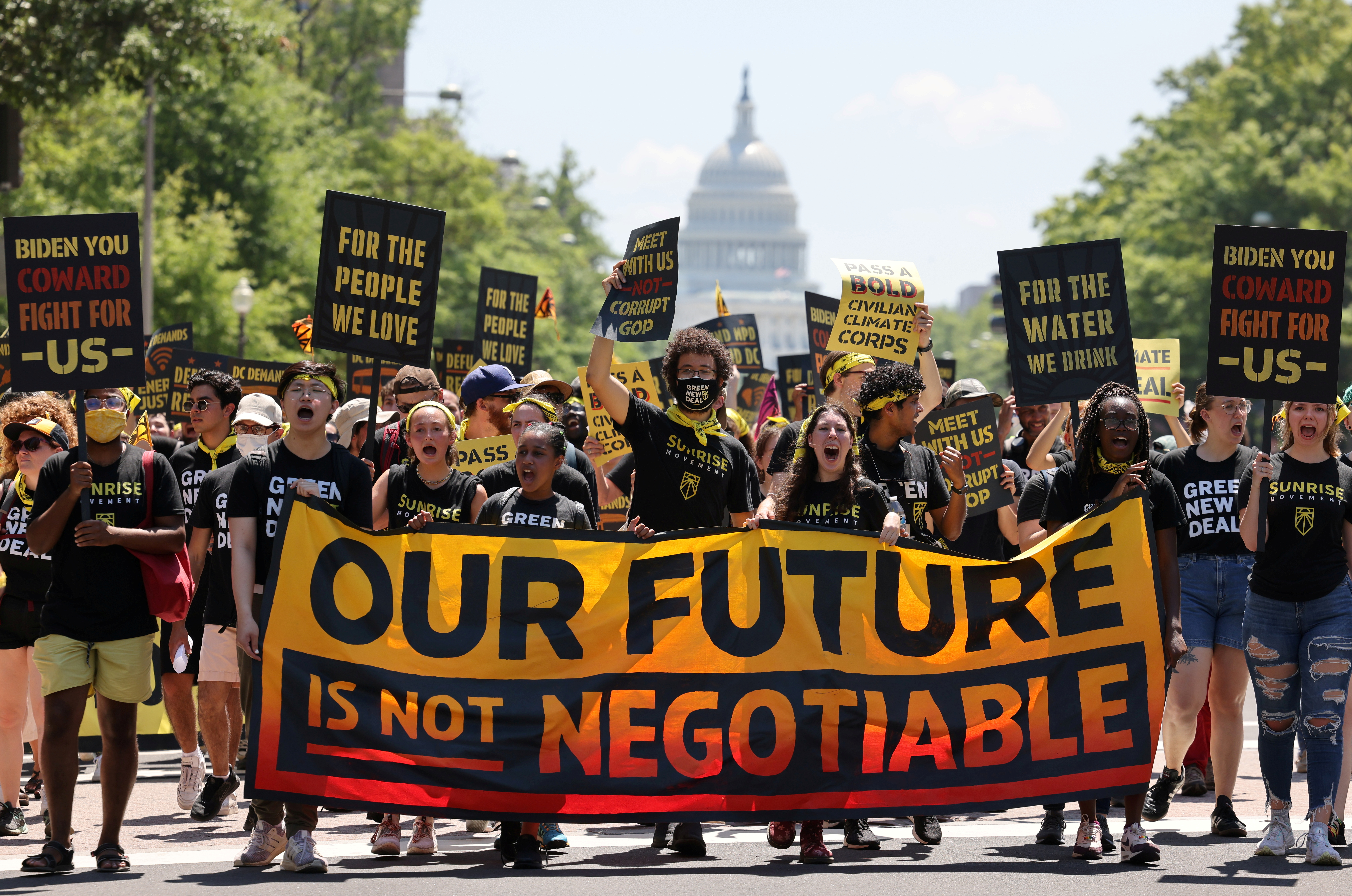 Environmental activists march on White House over climate change, in Washington