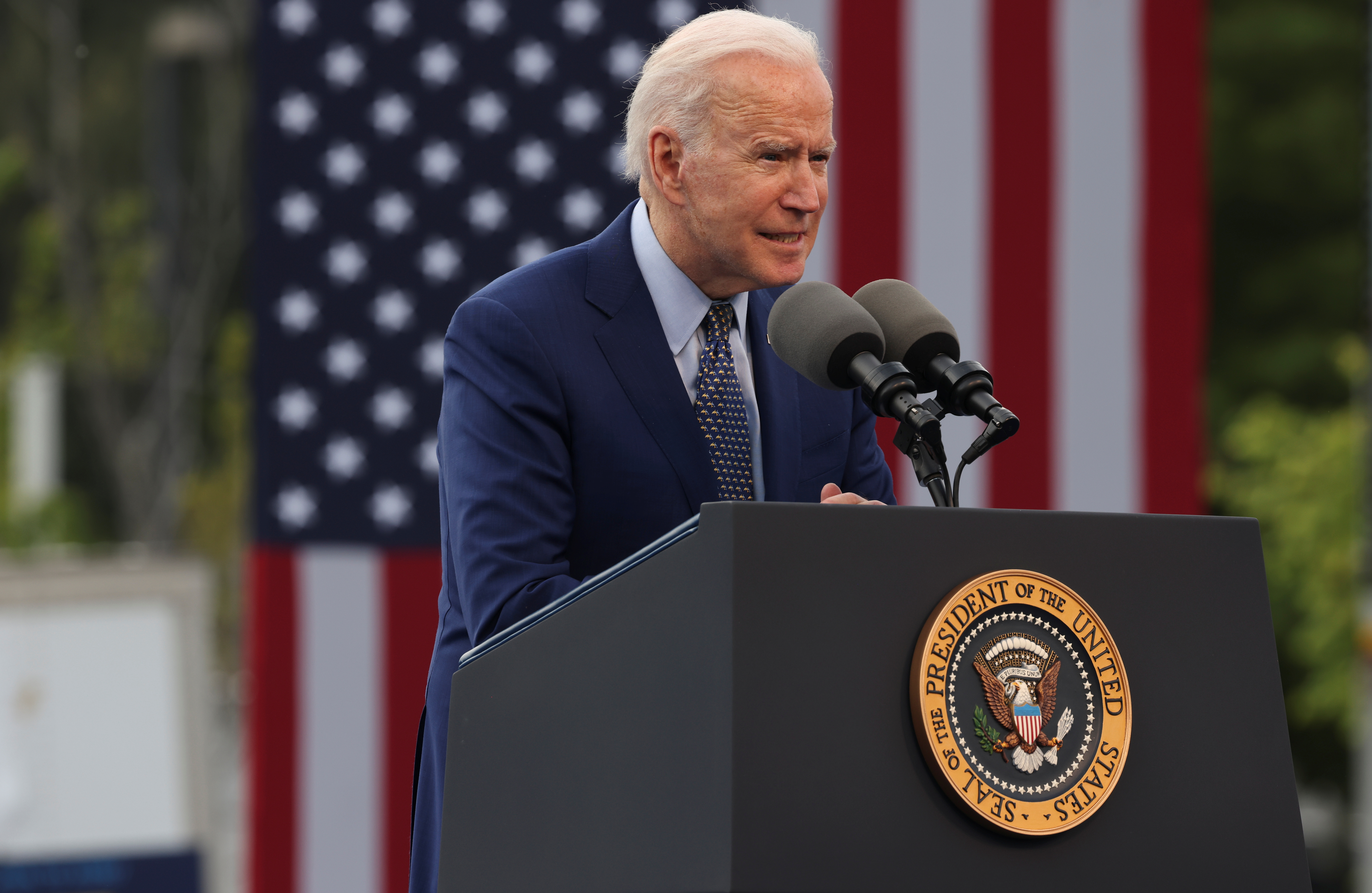 U.S. President Biden attends drive-in car rally in Duluth, Georgia