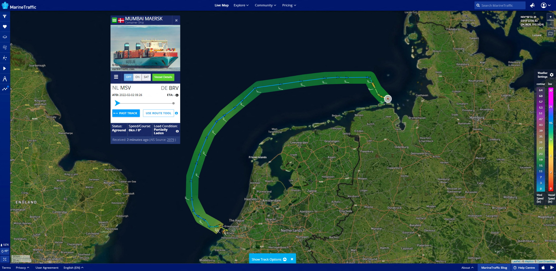 Container ship runs aground off German island