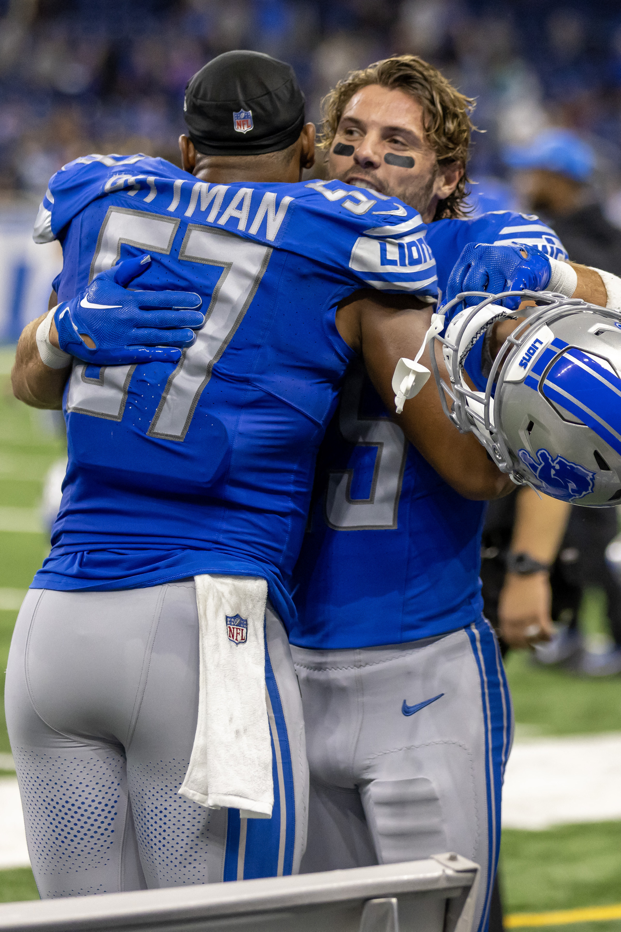 DETROIT, MI - AUGUST 8: Detroit Lions mascot, Roary, during NFL pre-season  game between New England Patriots and Detroit Lions on August 8, 2019 at  Ford Field in Detroit, MI (Photo by