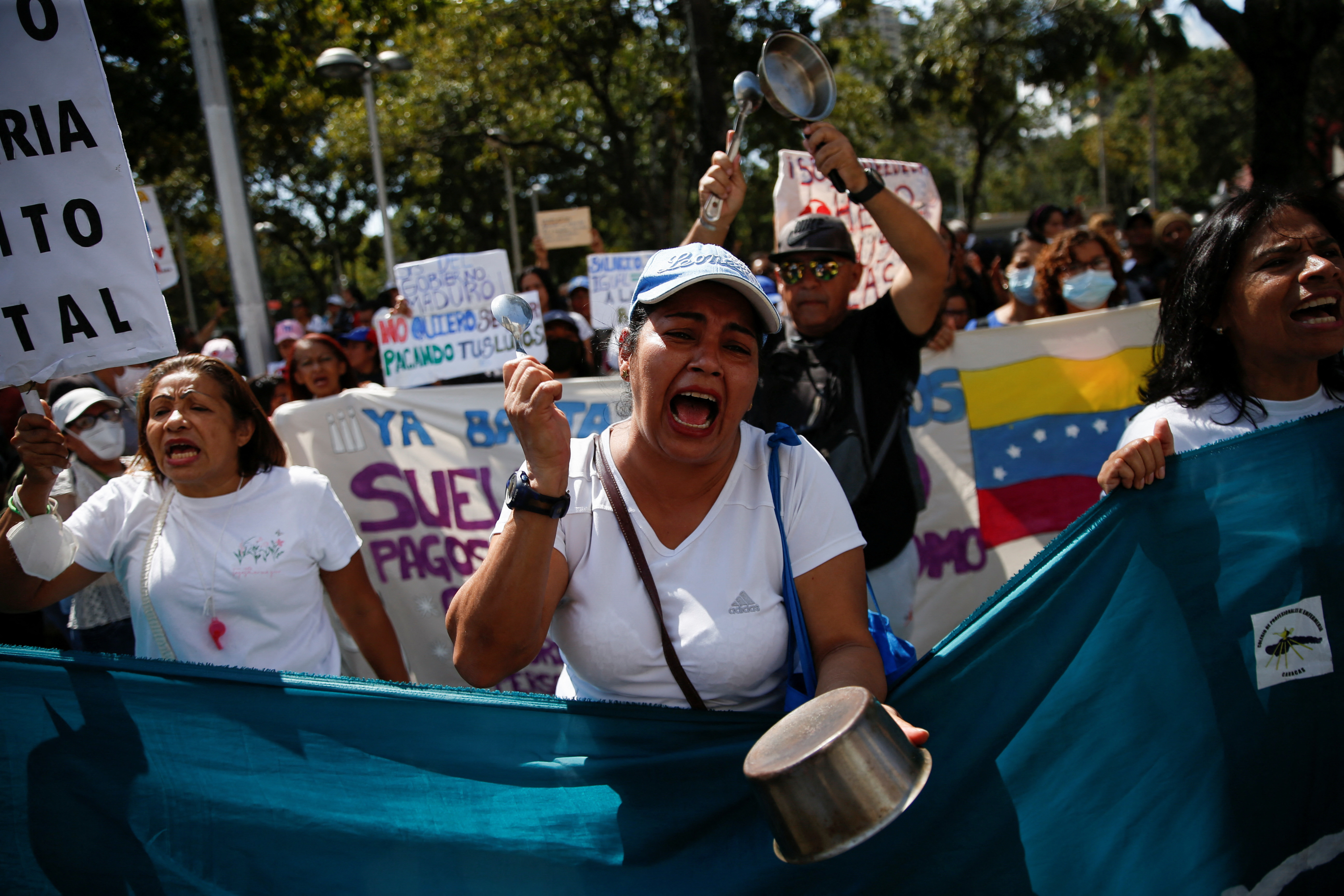 Venezuelan teachers march for better pay amid sky-high inflation