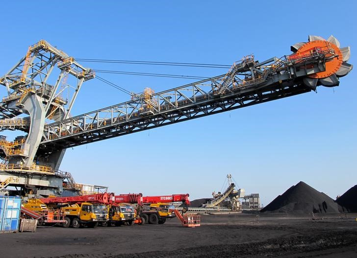 One of the two new rail-mounted stacker reclaimers which scoop up and transfer coal into and out of the yard is seen at Africa's largest coal export facility, the Richards Bay Coal Terminal, Richards Bay harbour