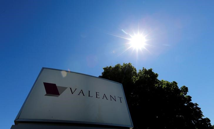 A sign for the headquarters of Valeant Pharmaceuticals International Inc is seen in Laval Quebec