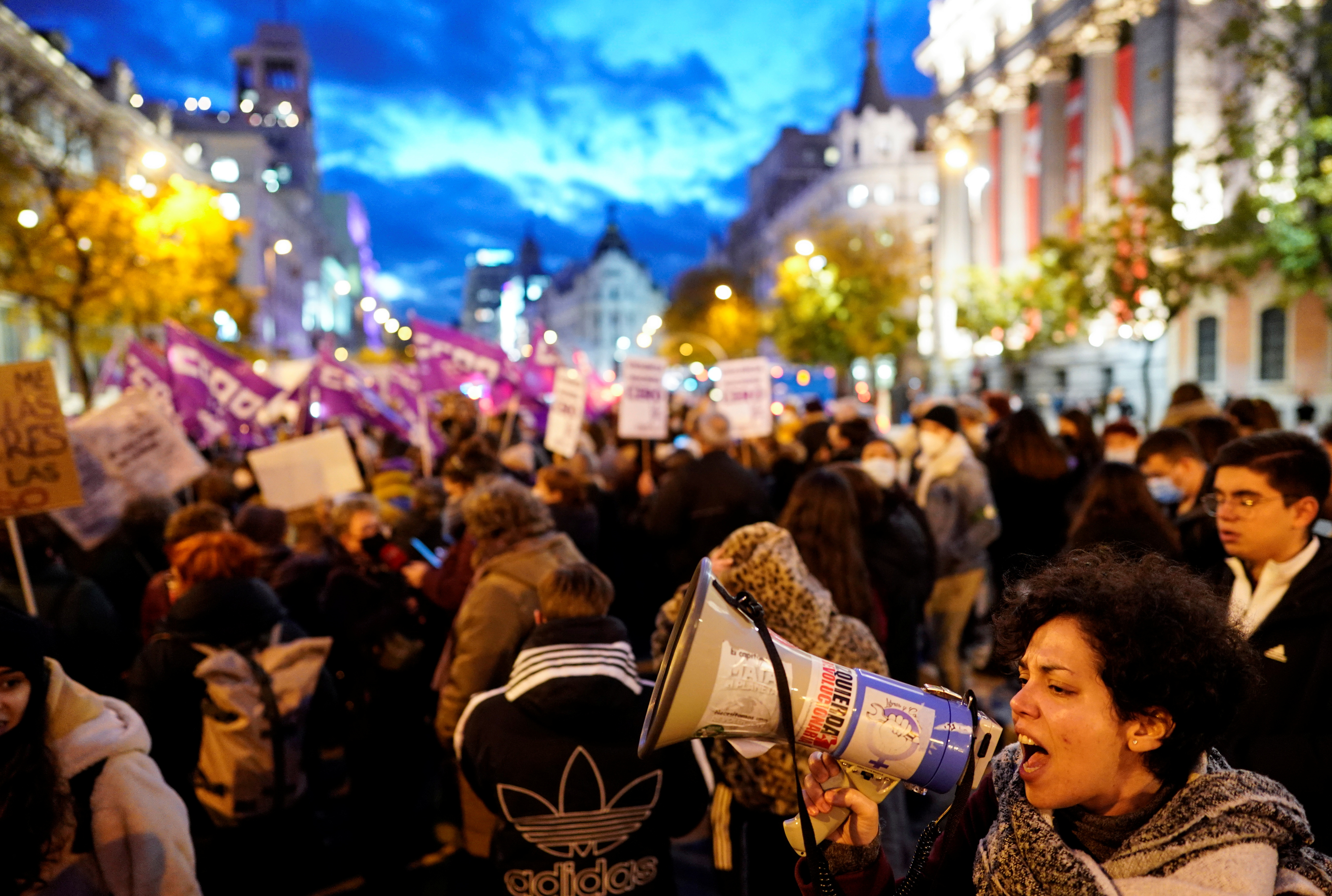 Protest to mark the International Day for the Elimination of Violence against Women in Madrid