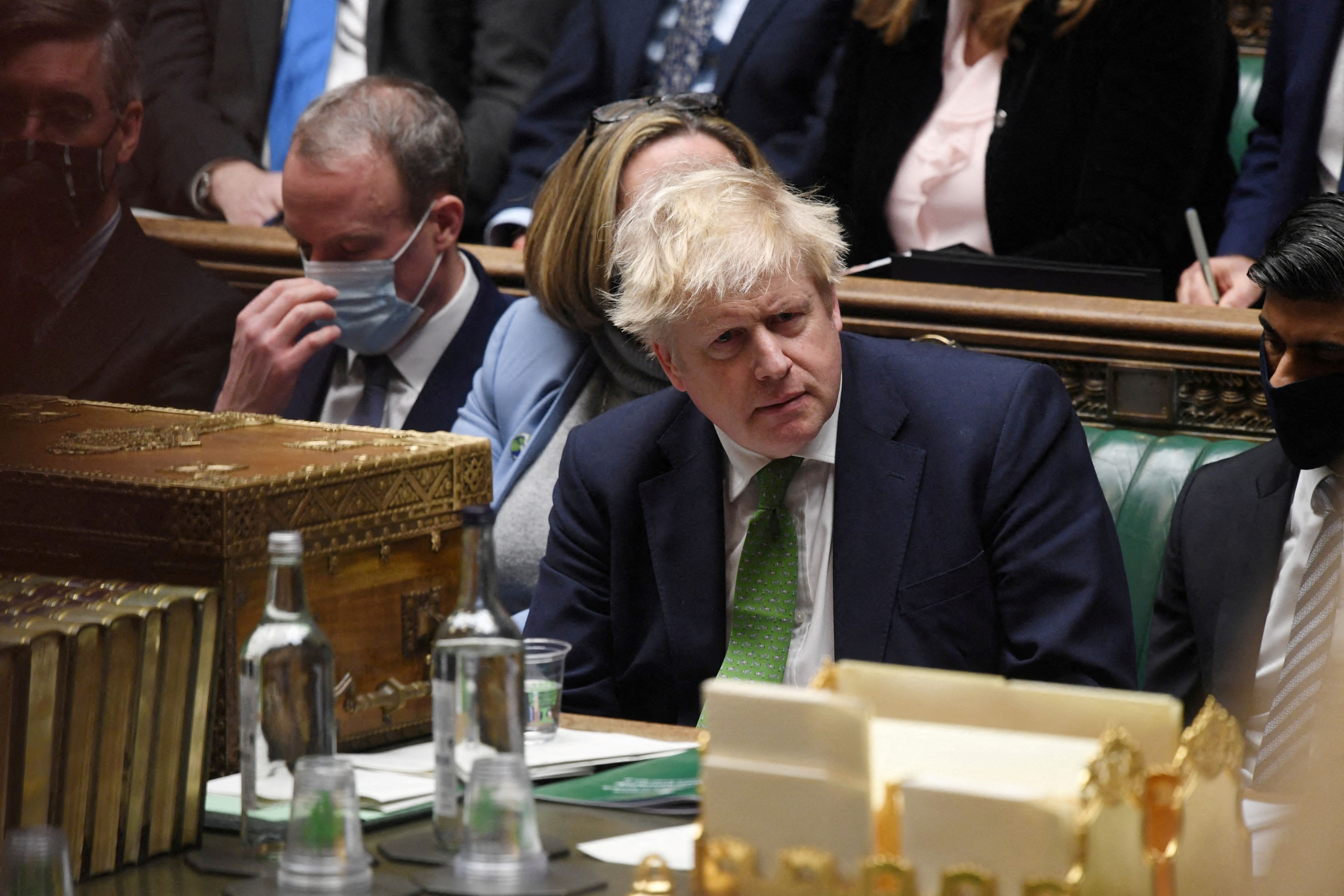 British PM Johnson speaks during the weekly question time debate at Parliament in London