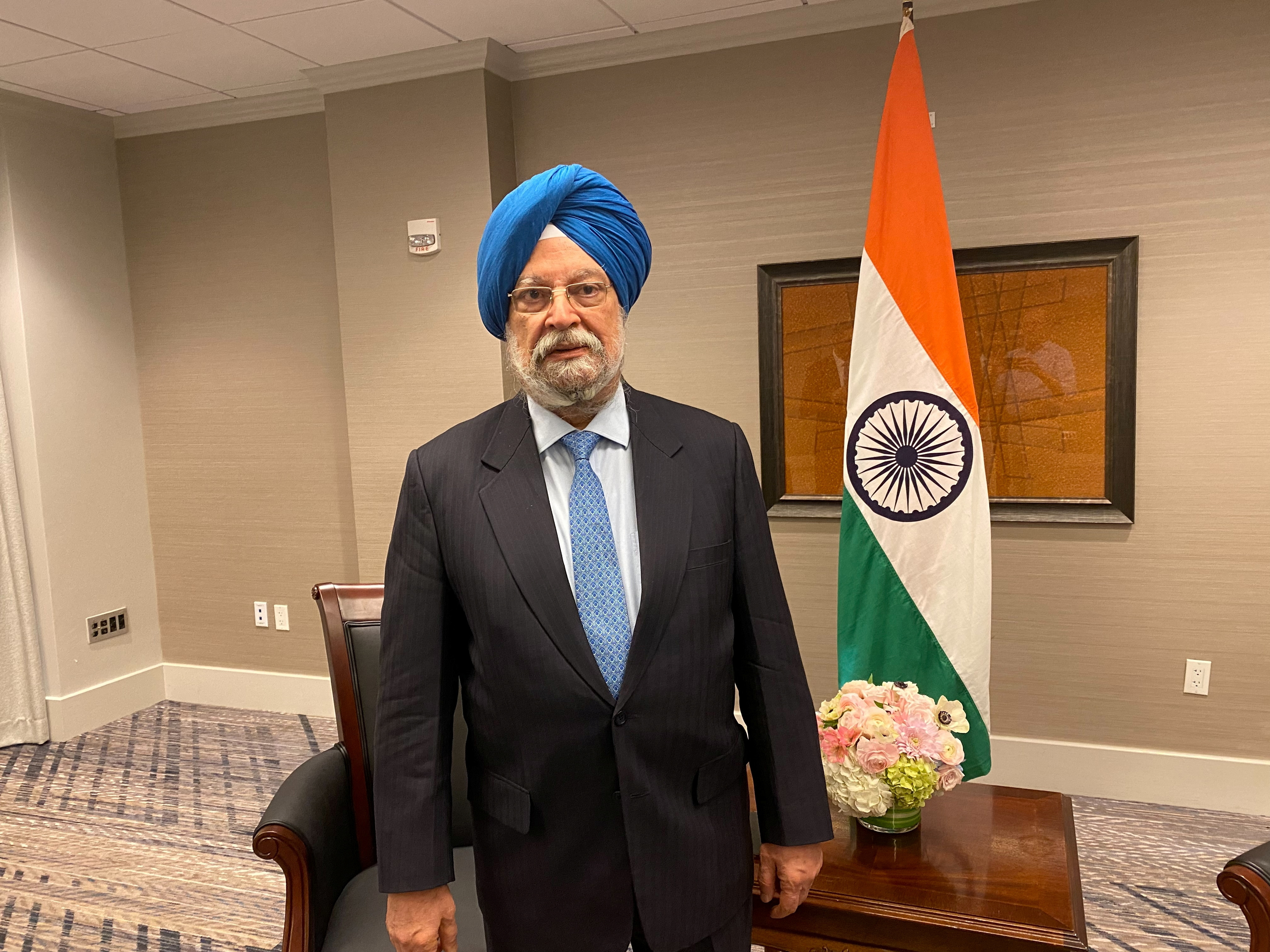 Indian Petroleum Minister Puri launches an auction of offshore oil and gas blocks in Houston