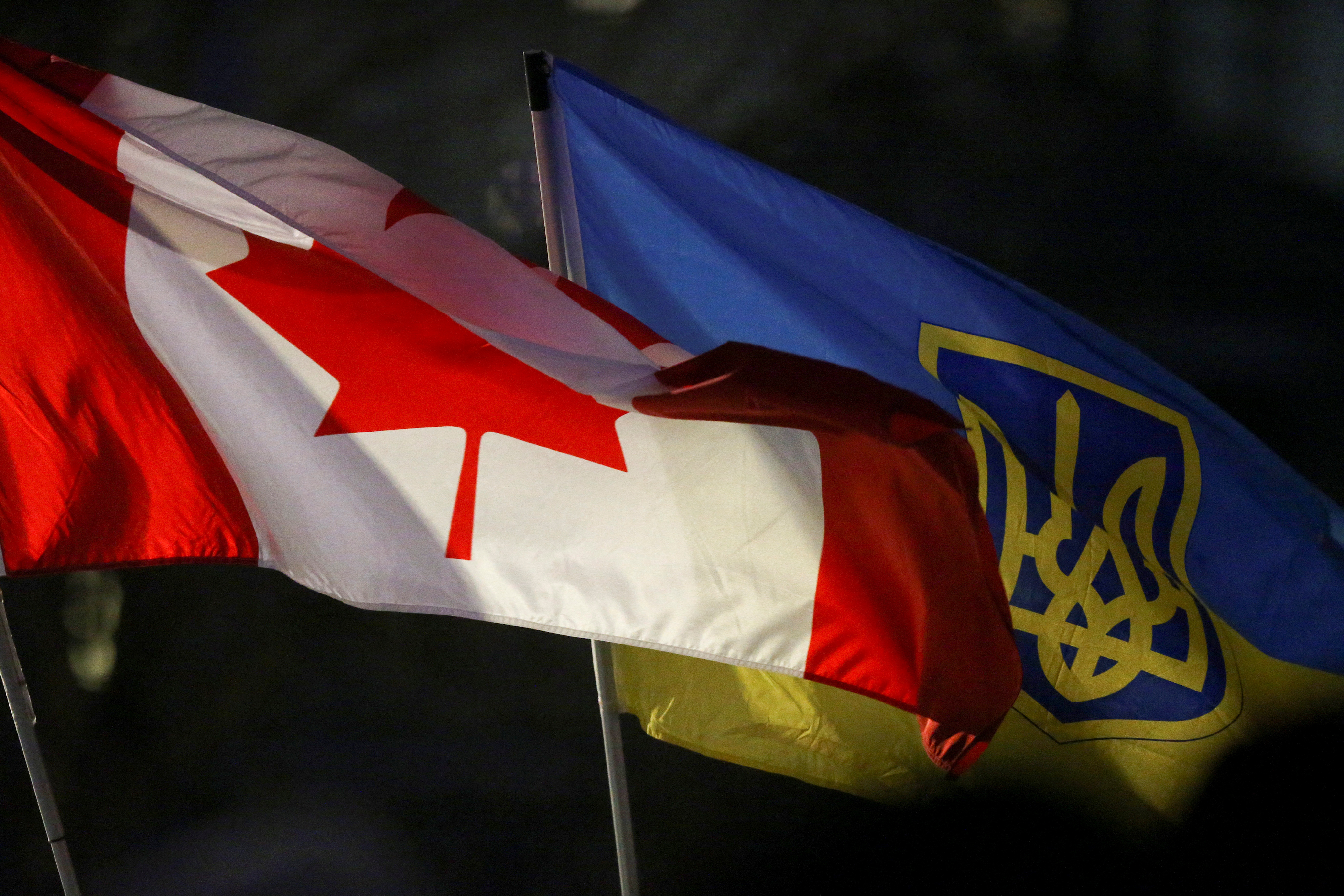 A rally in support of Ukraine in Winnipeg