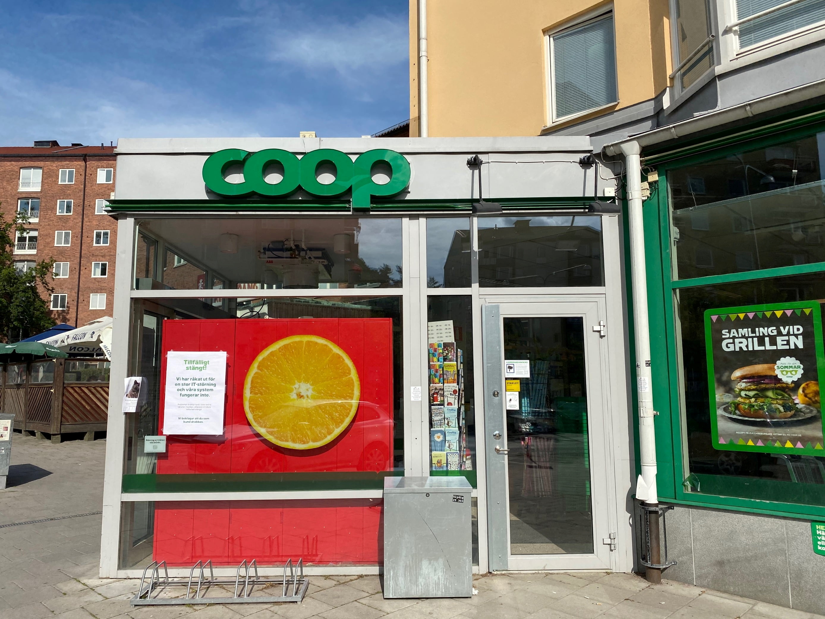 A view of a Coop grocery store as hundreds of Coop grocery stores were shuttered after a ransomware attack compromised its computer systems in Stockholm