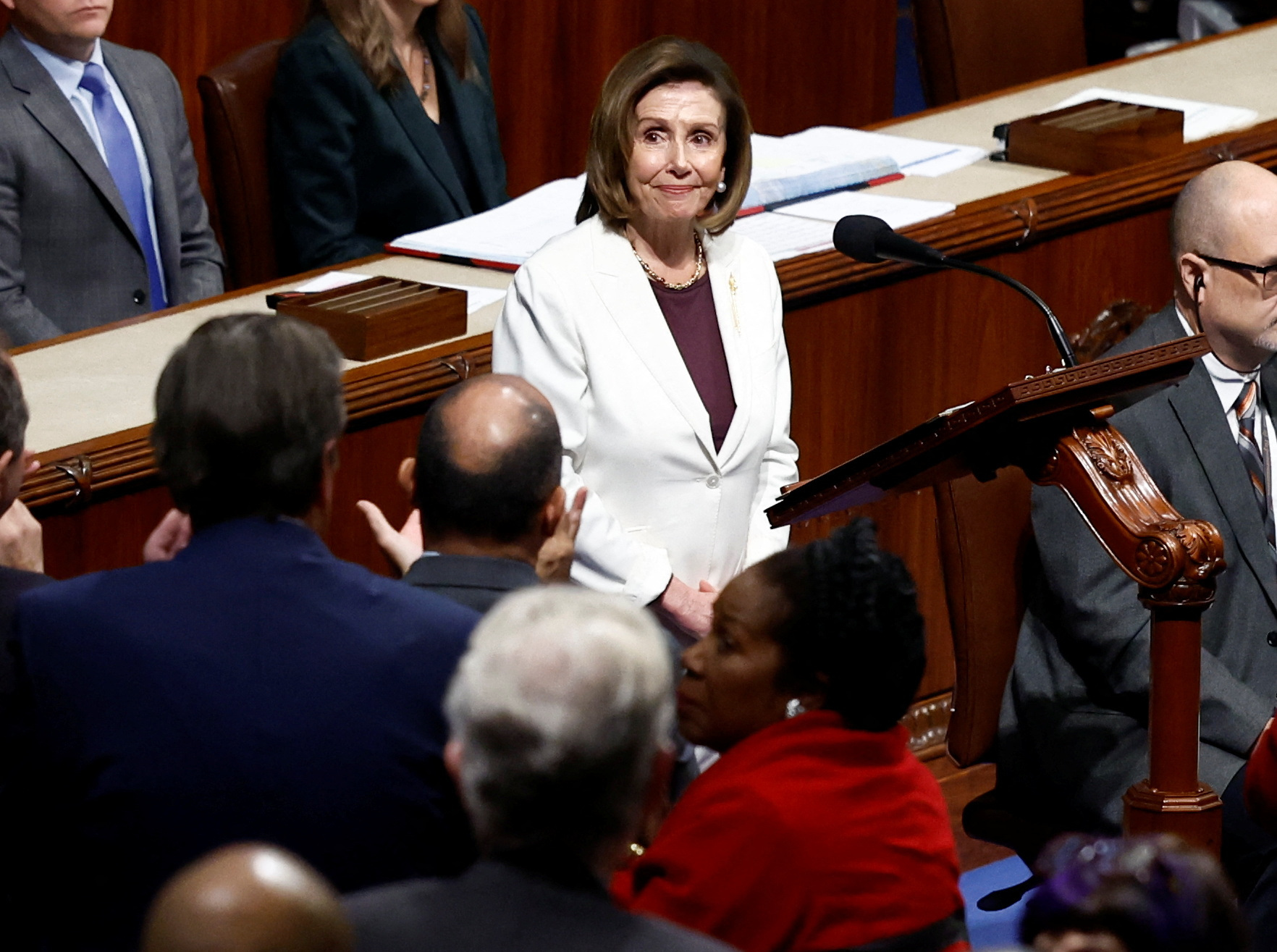 U.S. House Speaker Nancy Pelosi announces she will not seek re-election as Speaker on Capitol Hill in Washington