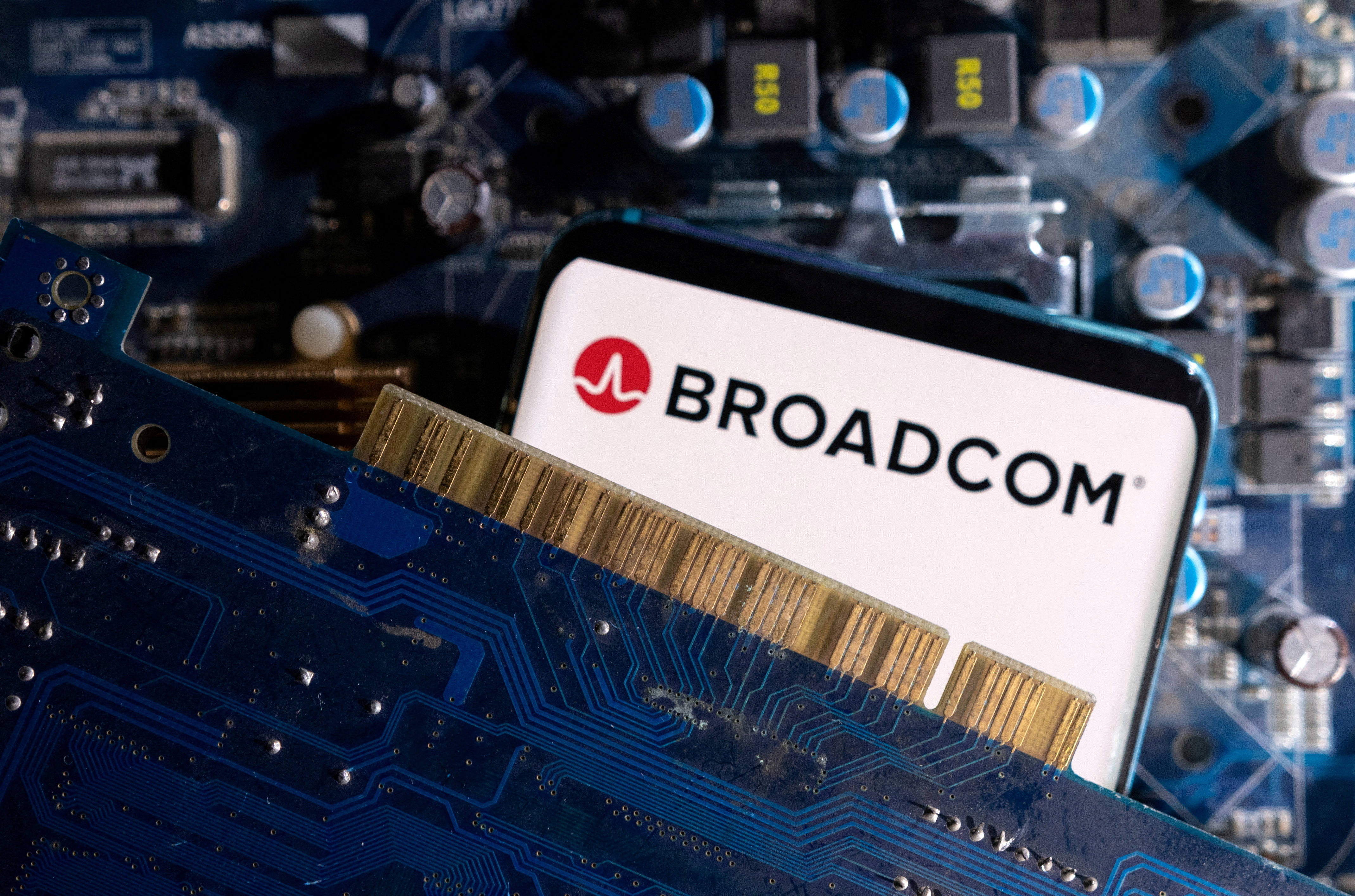 Illustration shows Broadcom logo