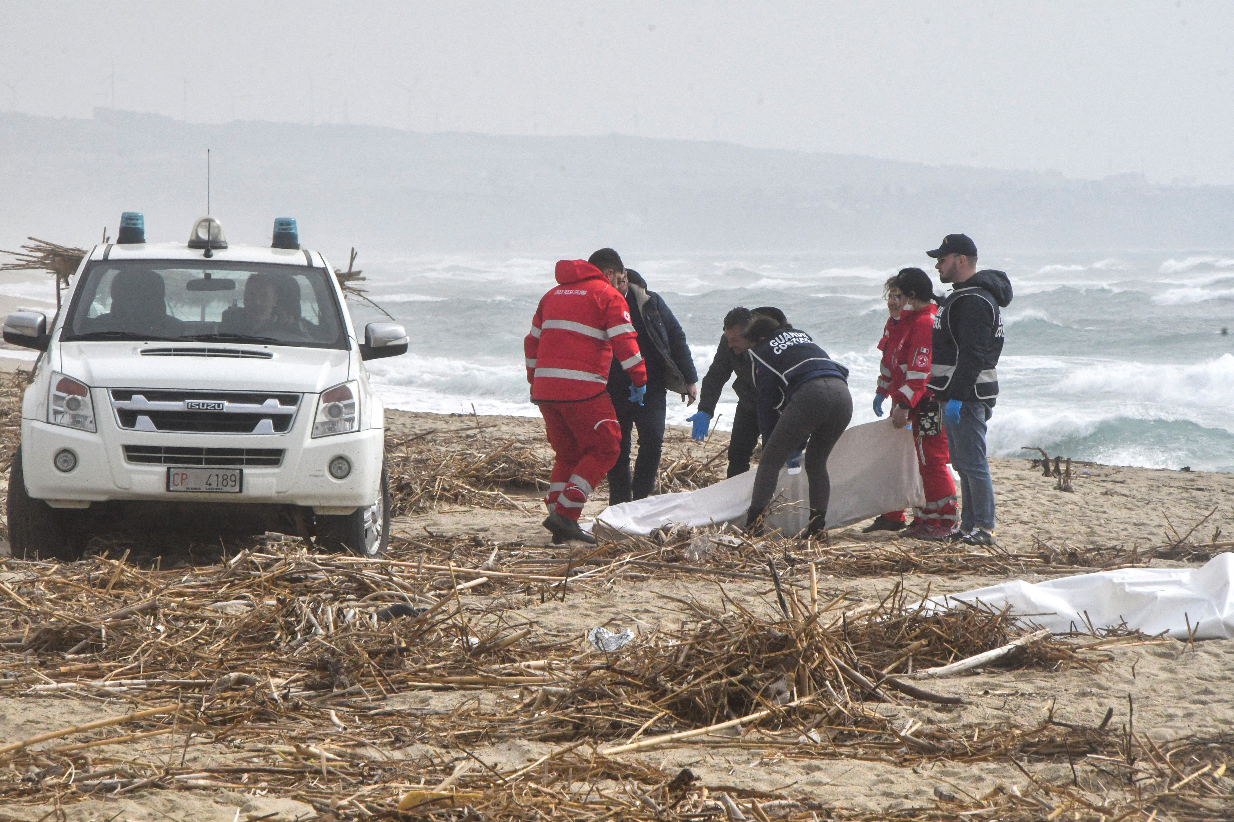 Bodies wash ashore in a suspected migrant shipwreck, in Cutro