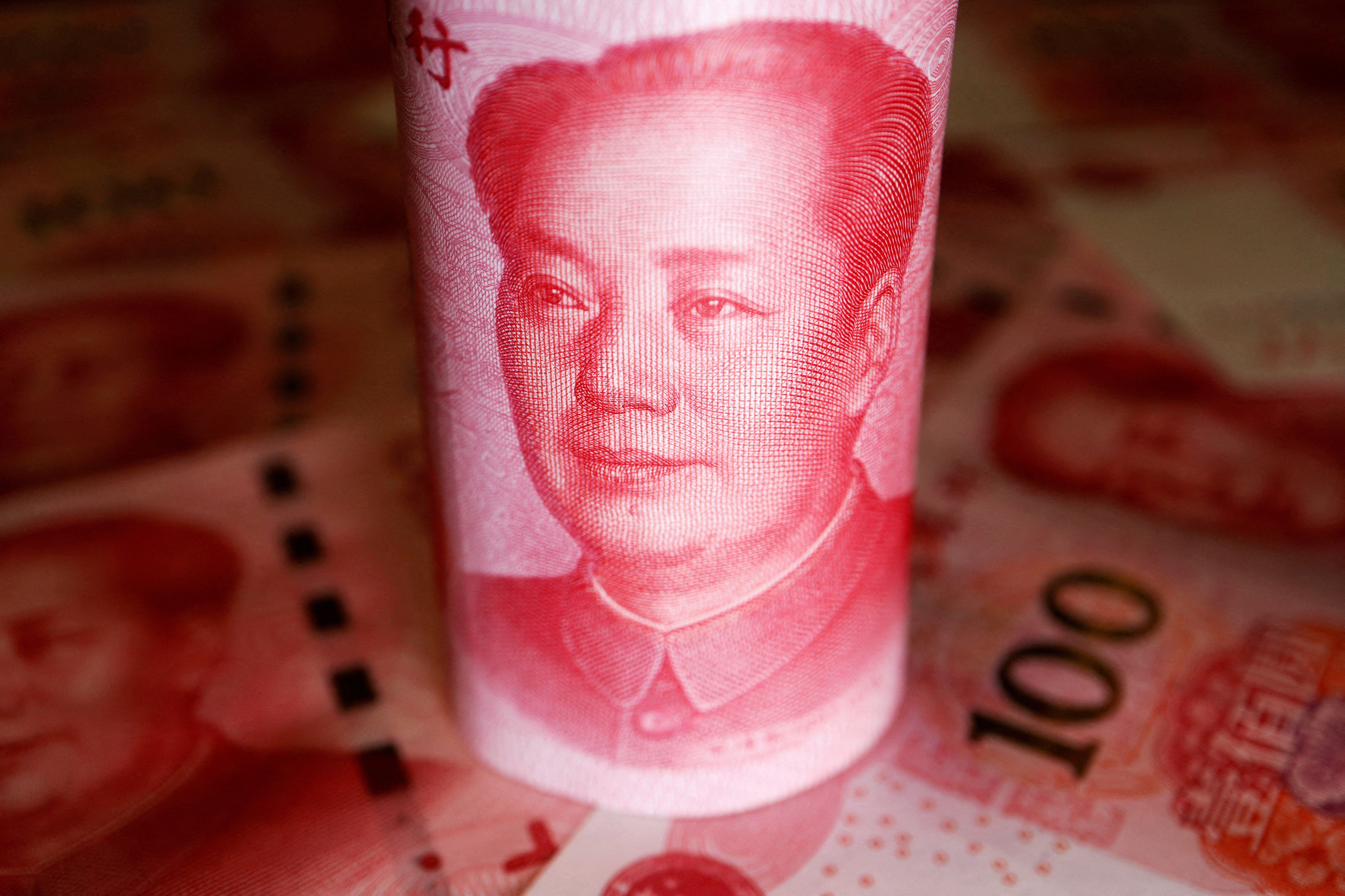 Illustration picture of Chinese Yuan banknotes