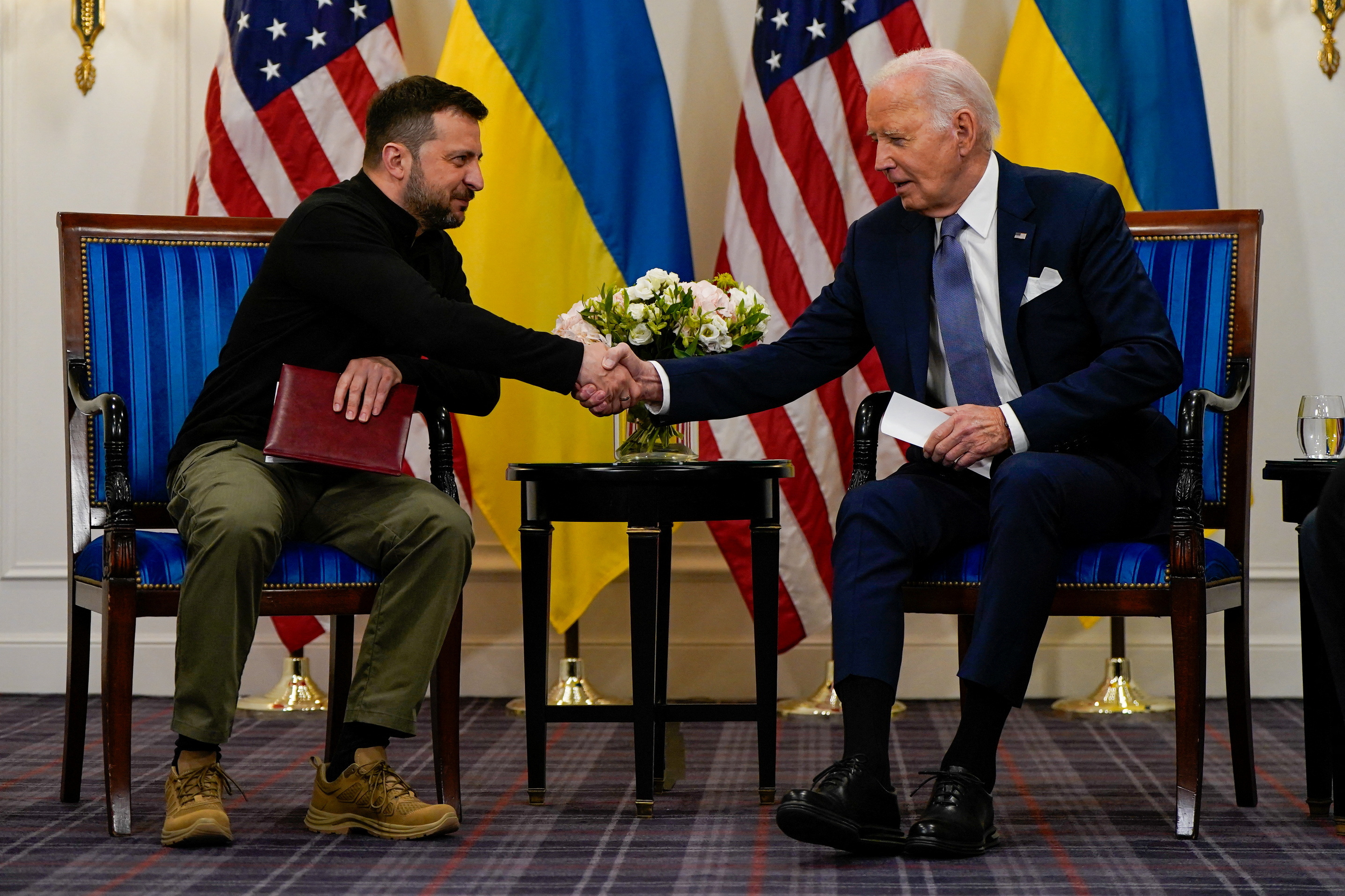 U.S. President Biden holds a bilateral meeting with Ukrainian President Zelenskiy, in Paris