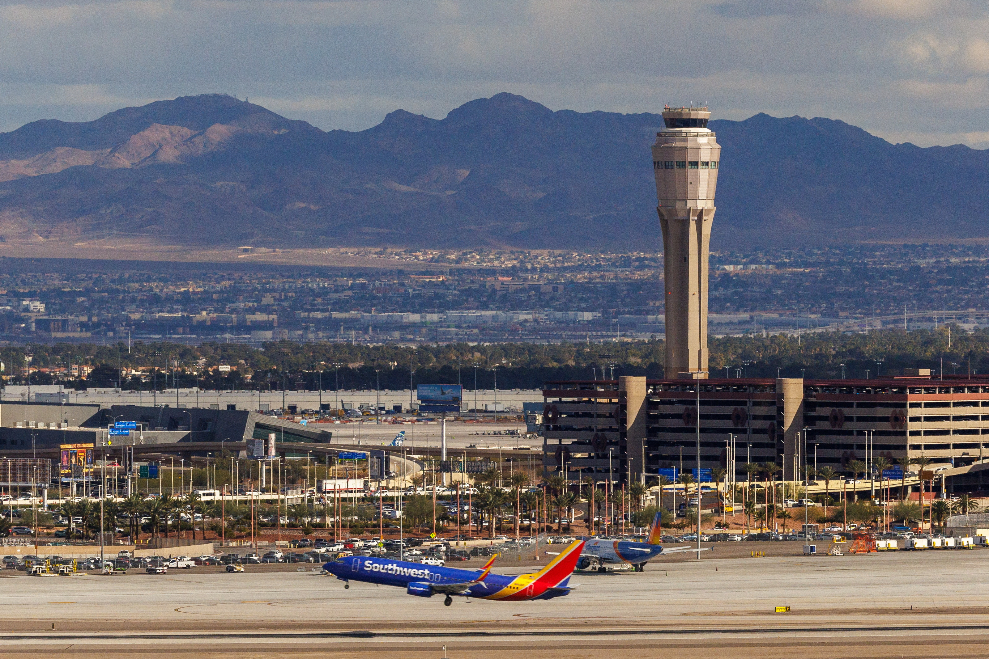 A Southwest airliner takes off from Las Vegas