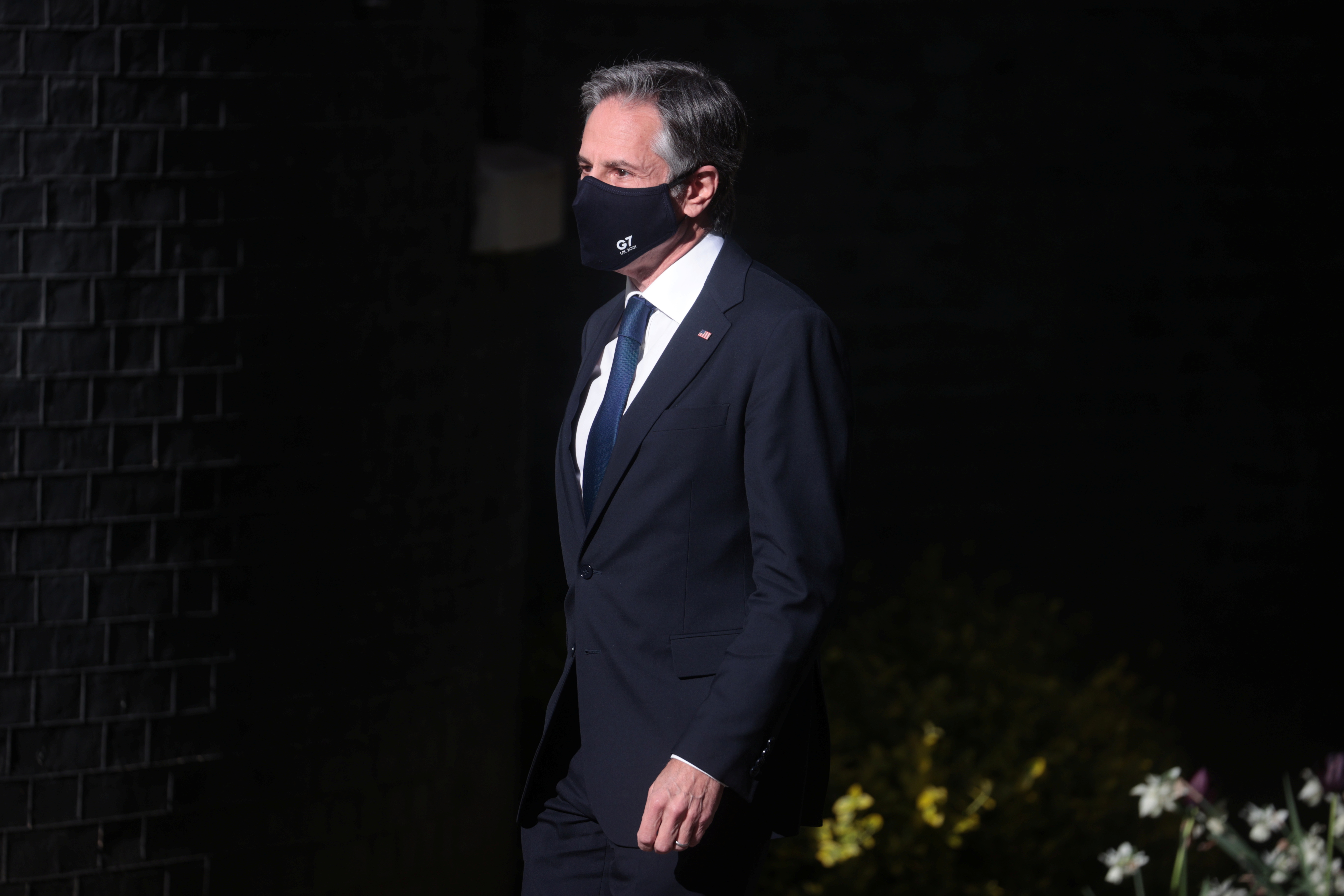 U.S. Secretary of State Blinken arrives at Downing Street in London