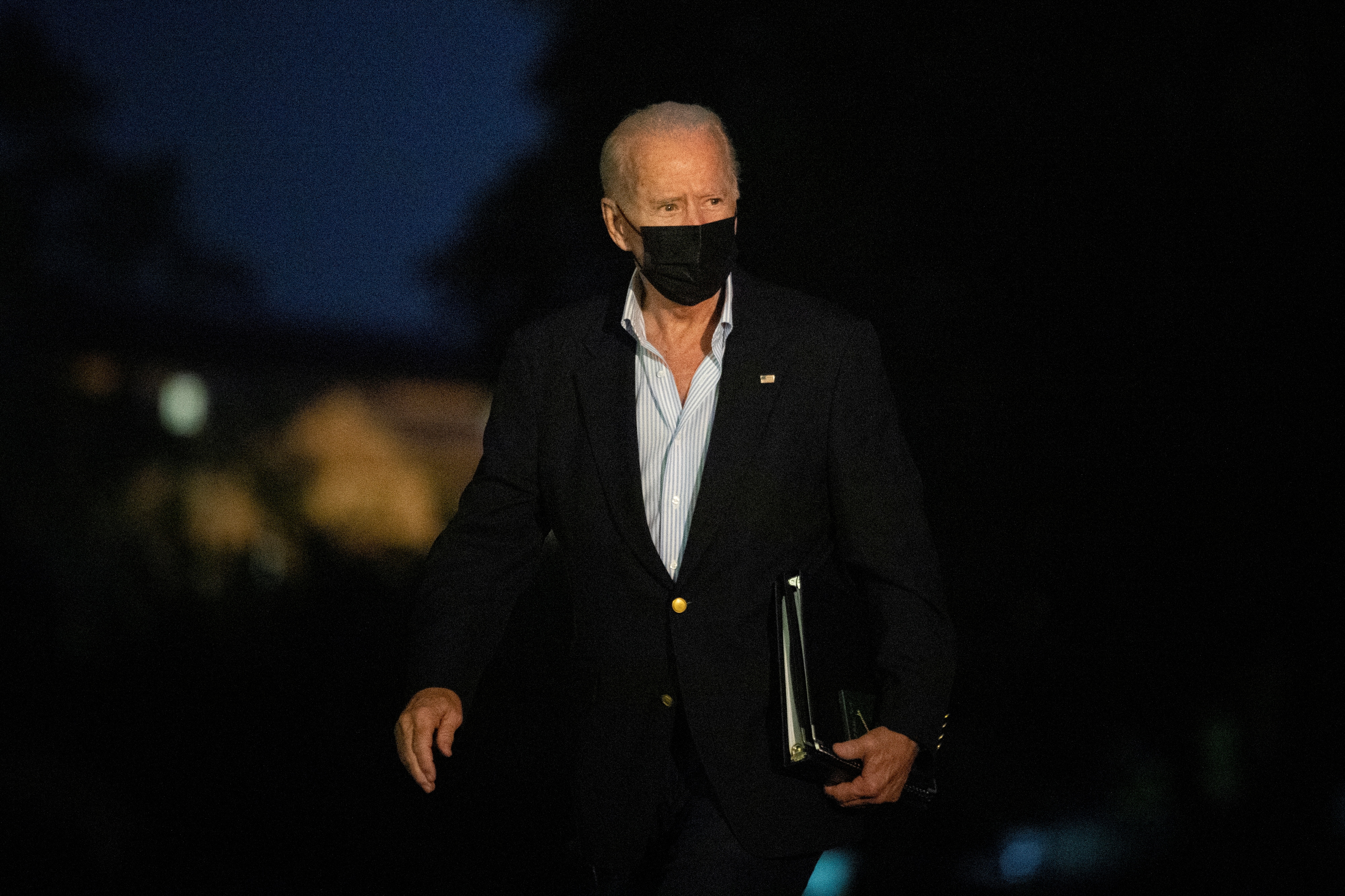 President Biden arrives on the South Lawn at the White House