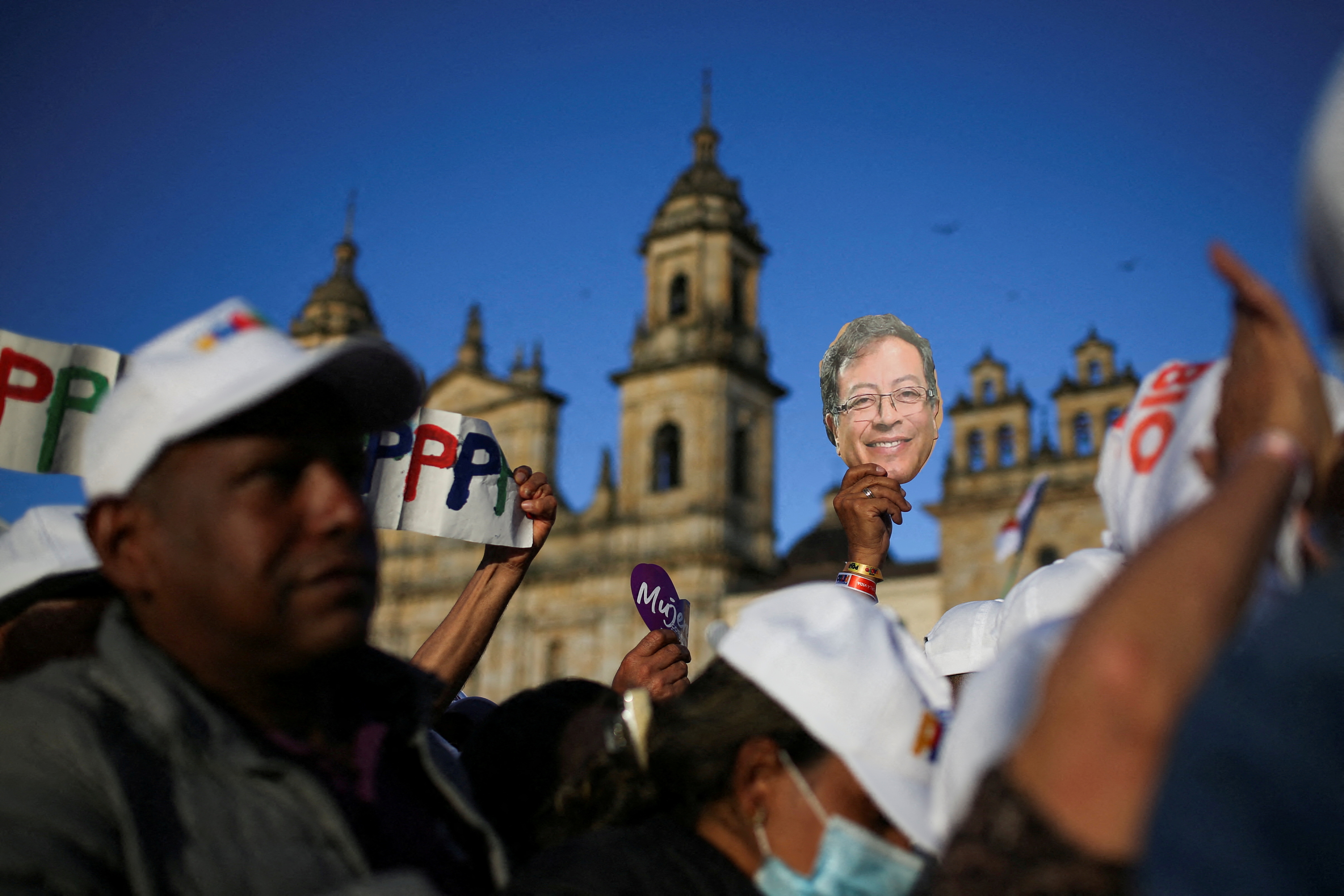 FILE PHOTO: Colombian presidential candidate Petro holds closing campaign rally in Bogota