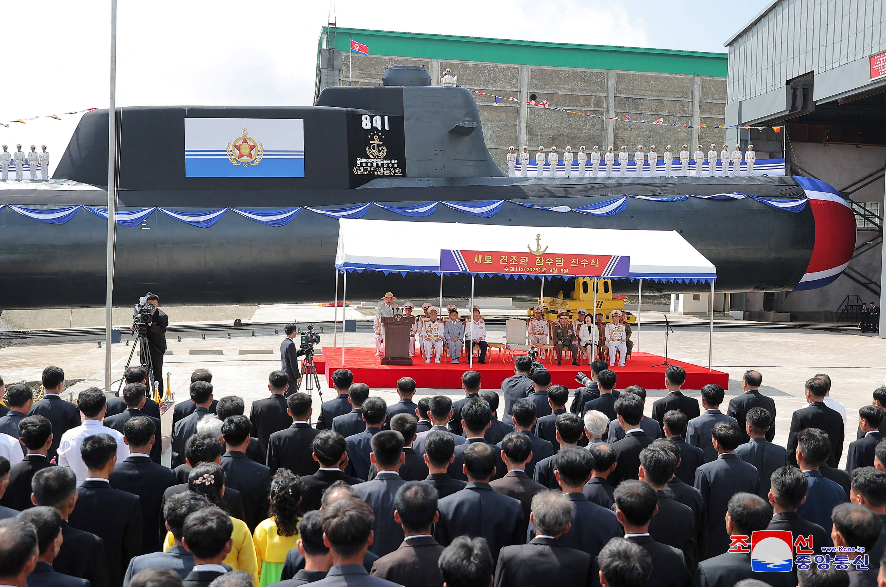 North Korea launches new tactical nuclear attack submarine, according to KCNA