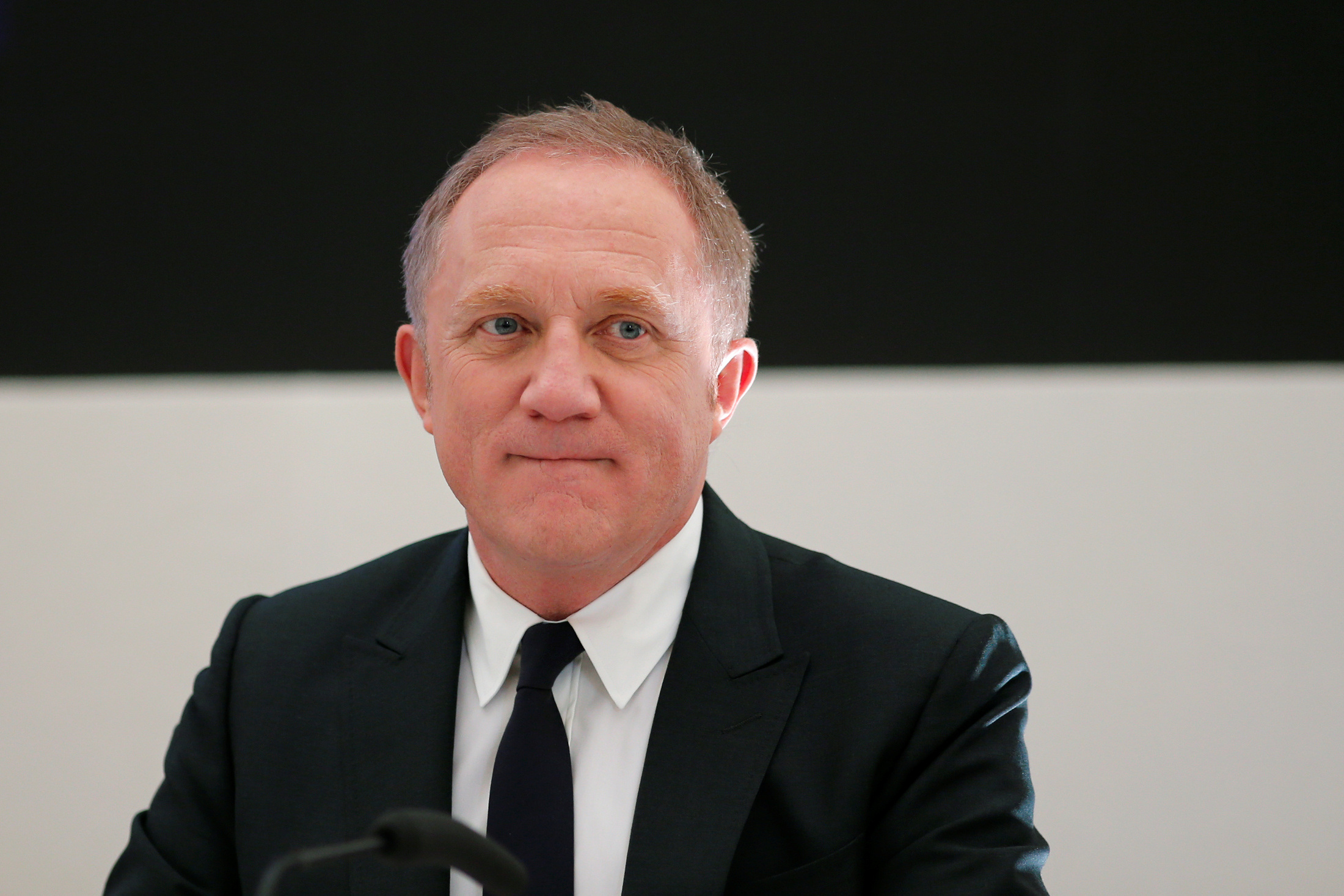 Francois-Henri Pinault, Chairman and CEO of Kering, attends a press conference on the annual report for 2016 of the French luxury goods holding company in Paris
