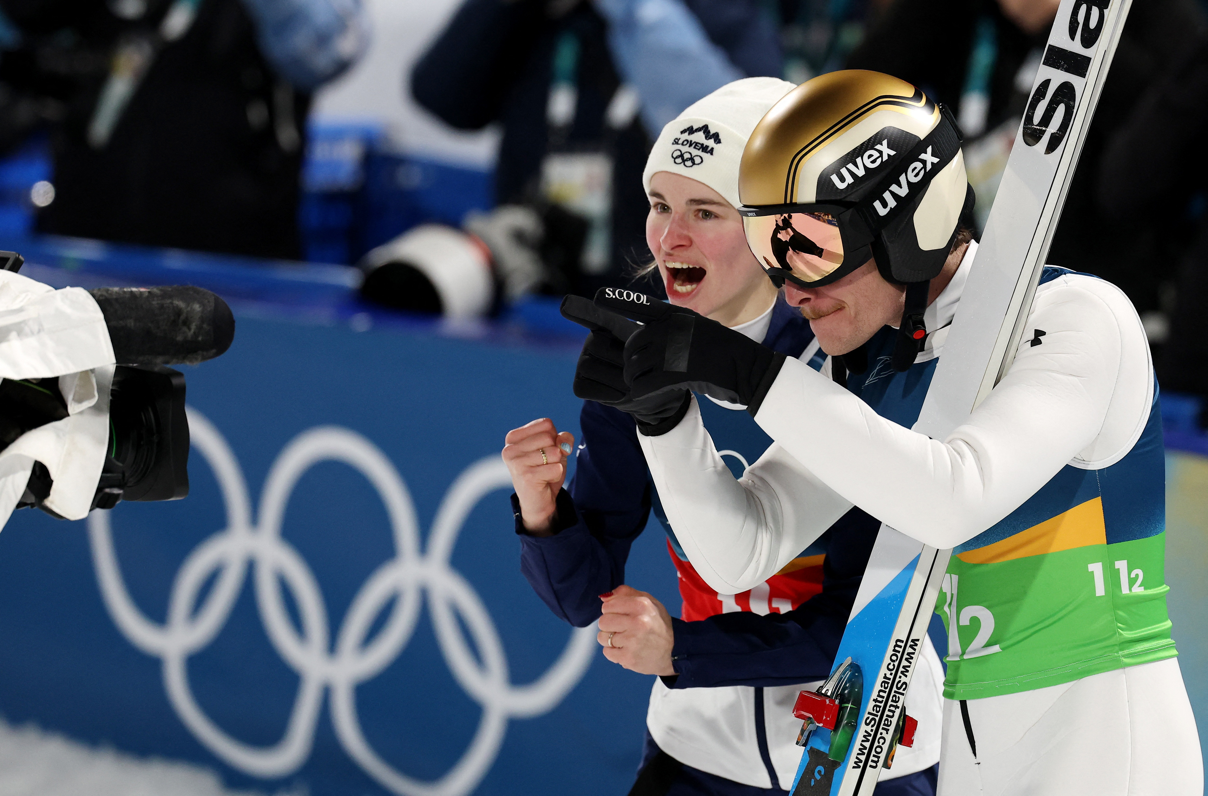 Prevc siblings lead Slovenia to Olympic mixed team ski jumping