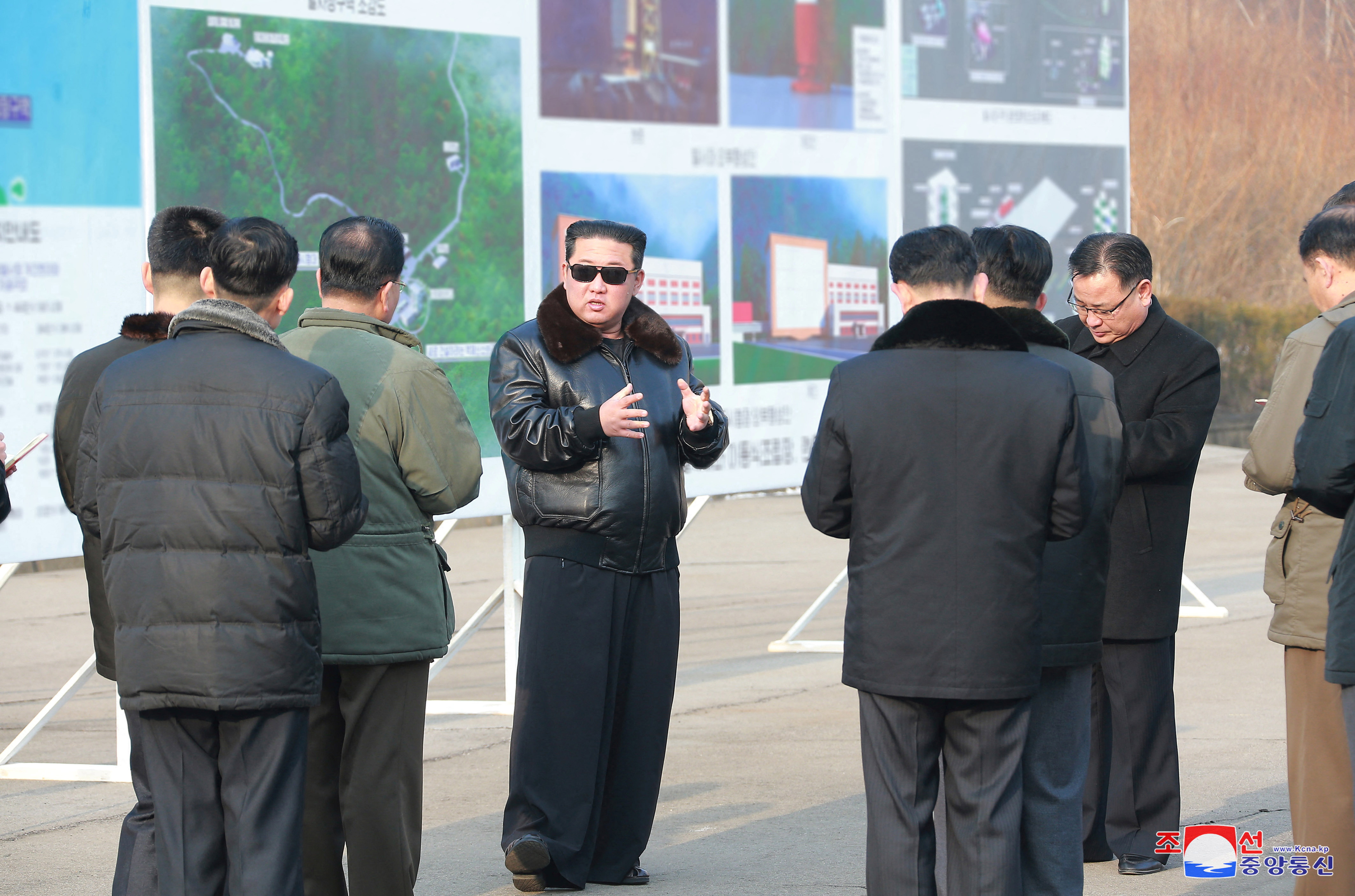 North Korean leader Kim Jong Un gives field guidance at the Seohae satellite launch site