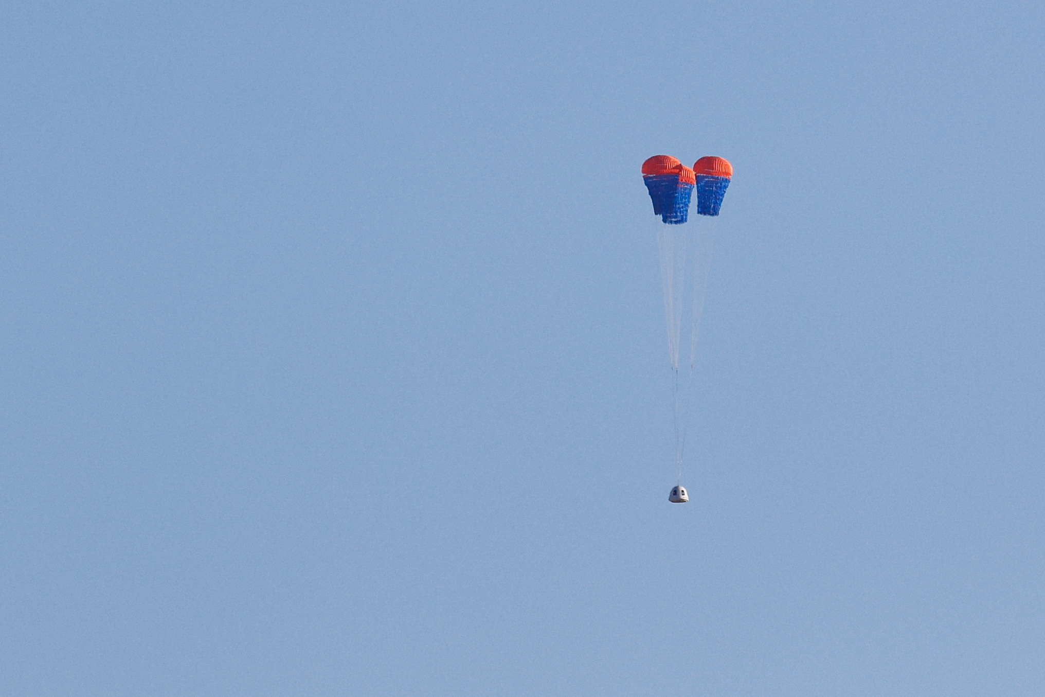 Blue Origin's rocket New Shepard blasts off, near Van Horn, Texas