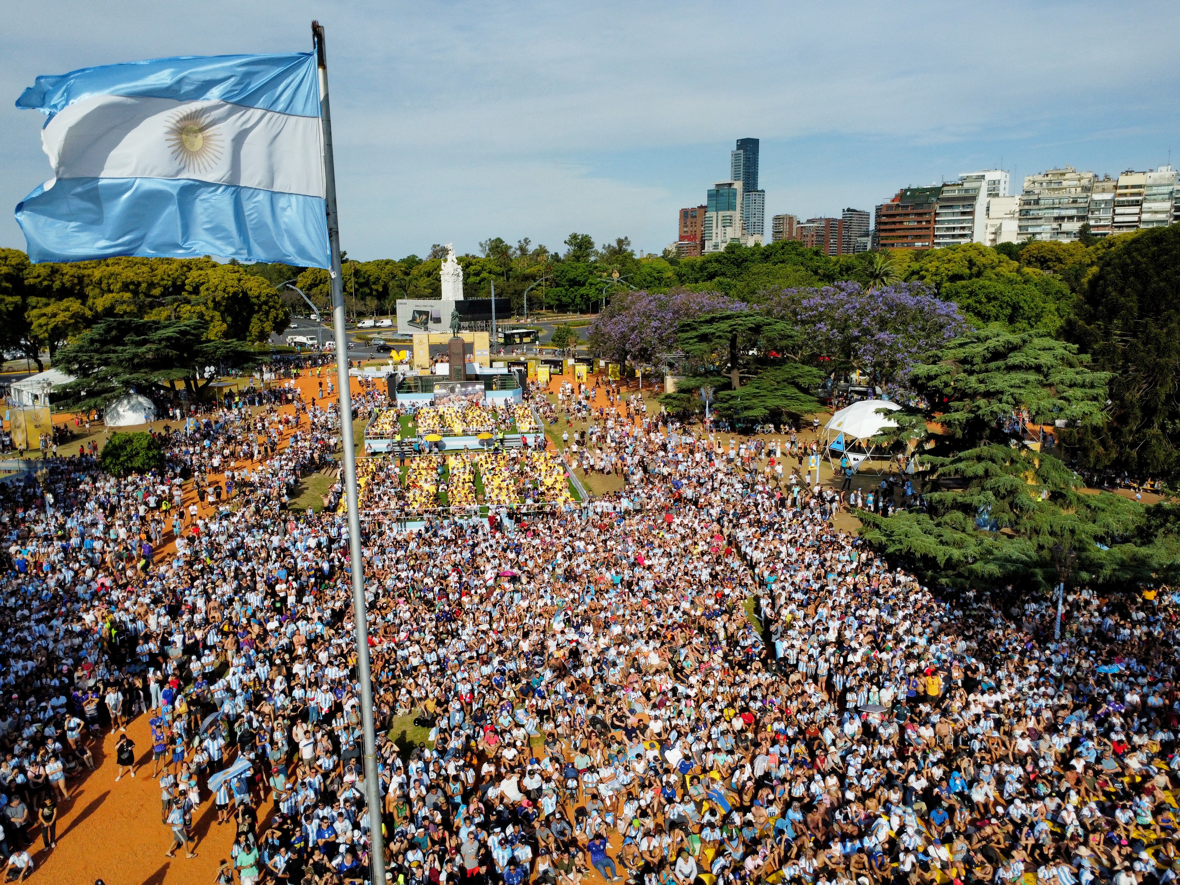FIFA World Cup Qatar 2022 - Fans in Buenos Aires watch Argentina v Australia