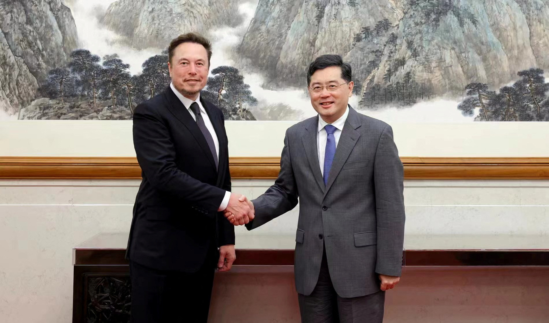 Chinese State Councilor and Foreign Minister Qin Gang meets Tesla Chief Executive Officer Elon Musk in Beijing