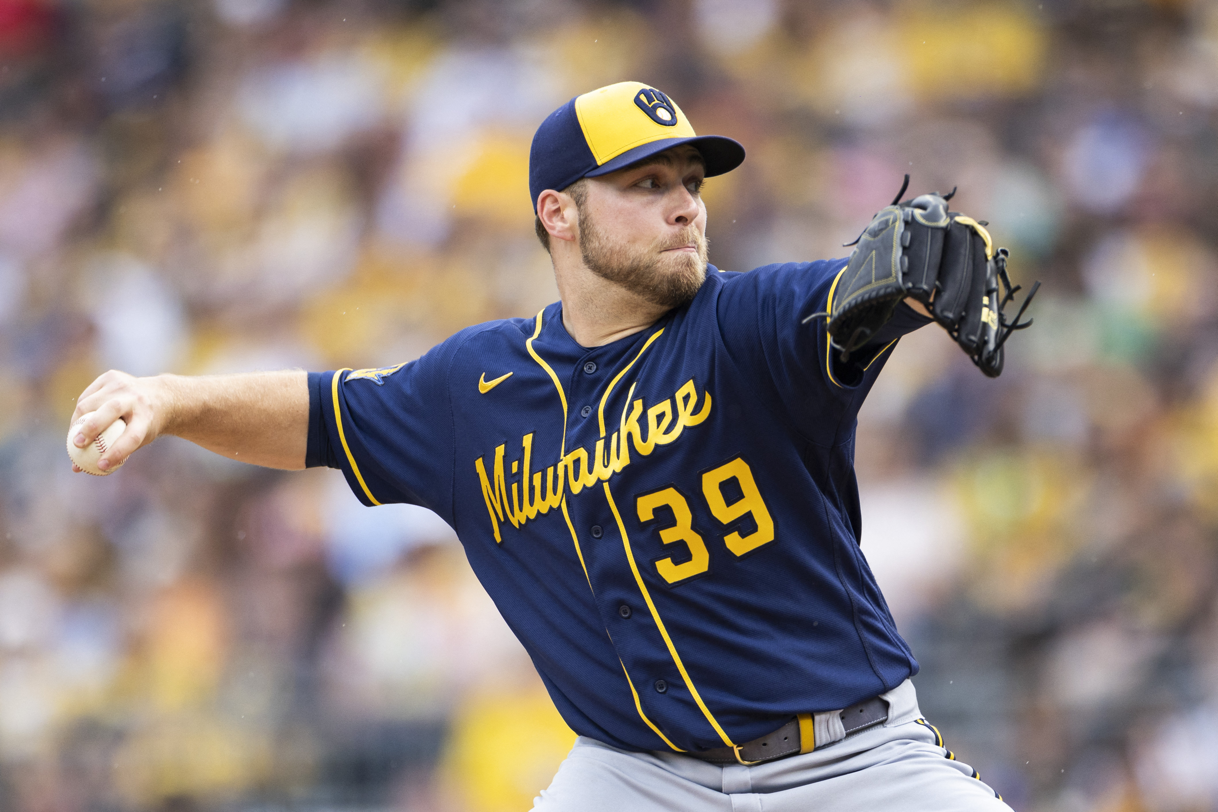 Burnes takes perfect game into the sixth, Yelich homers as Brewers