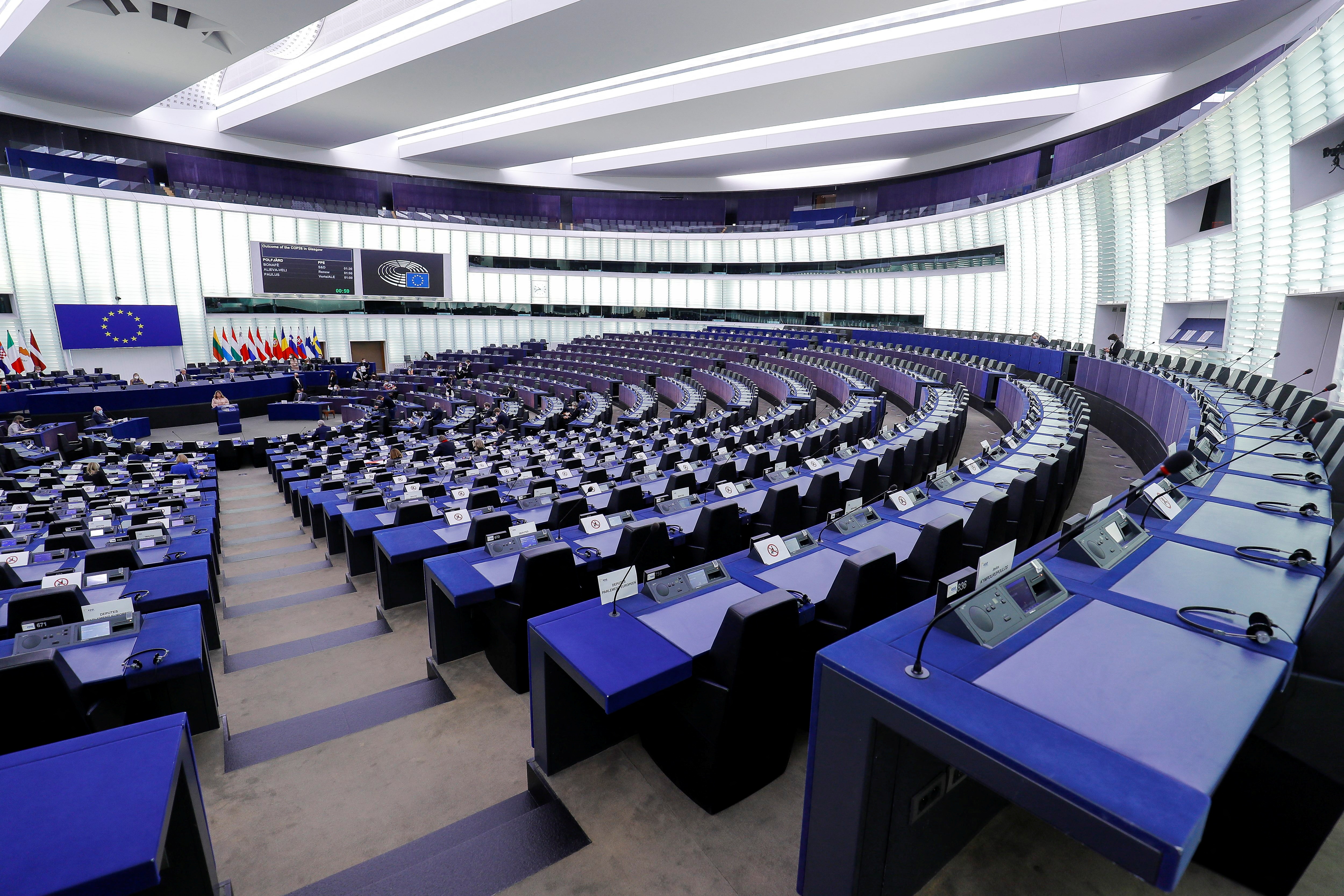 A general view of the hemicycle at the European Parliament in Strasbourg, France, November 24, 2021. Julien Warnand/Pool via REUTERS