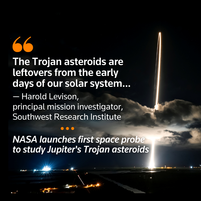 La NASA lanza la primera sonda espacial para estudiar los asteroides troyanos de Júpiter