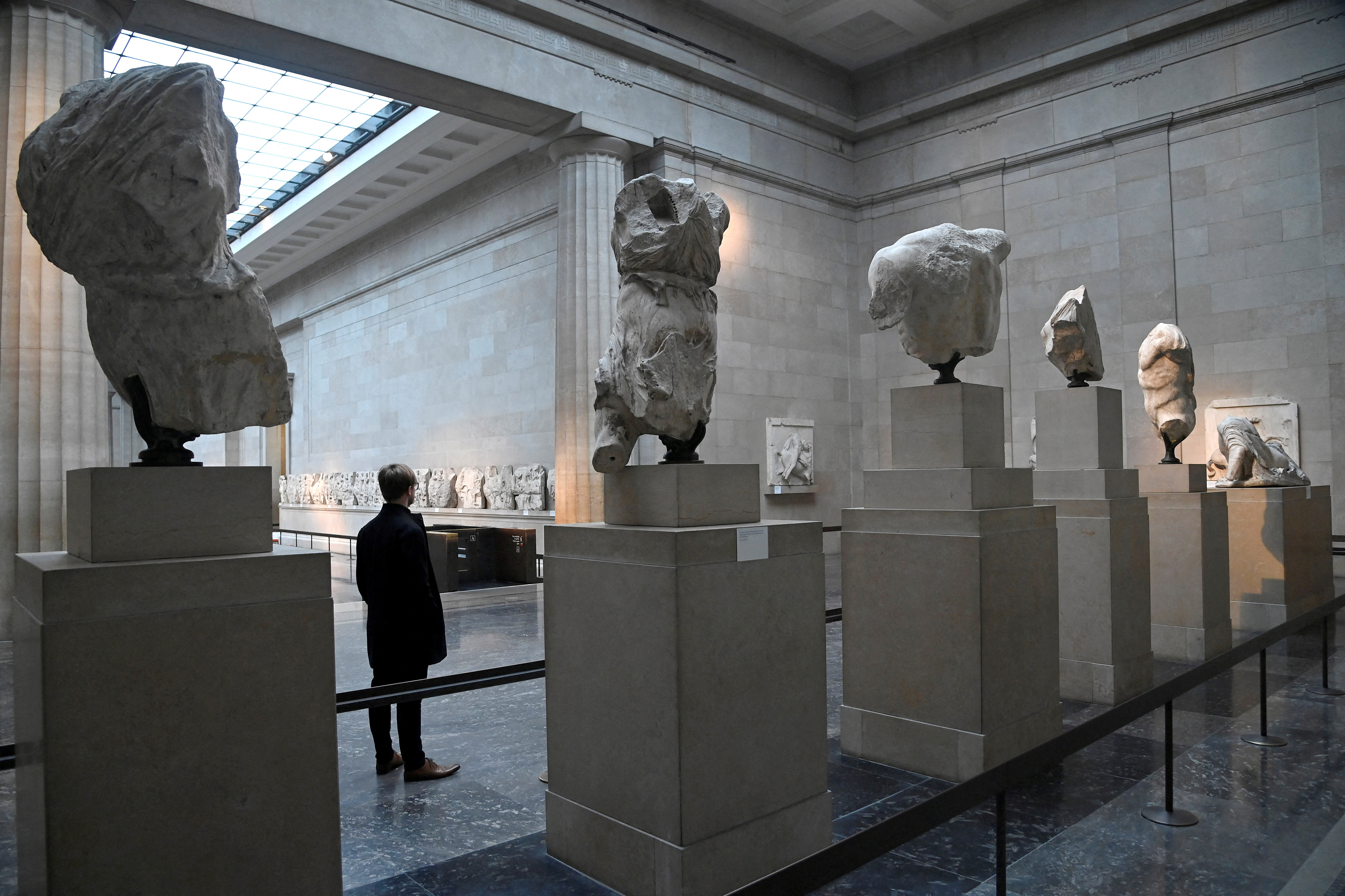 Parthenon sculptures on display at the British Museum in London