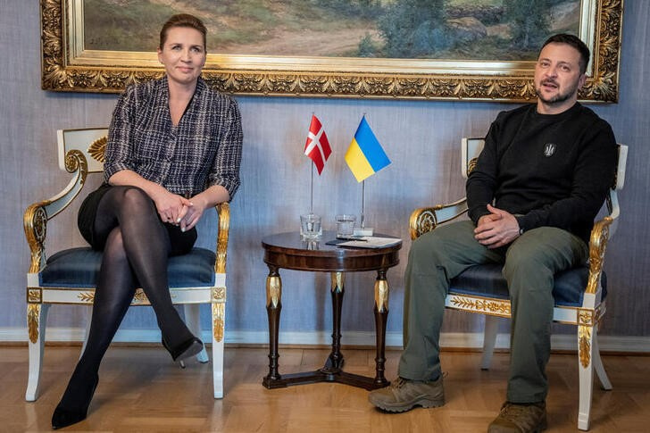 Danish PM Mette Frederiksen holds a meeting with Ukraine's President Zelenskiy in Helsinki