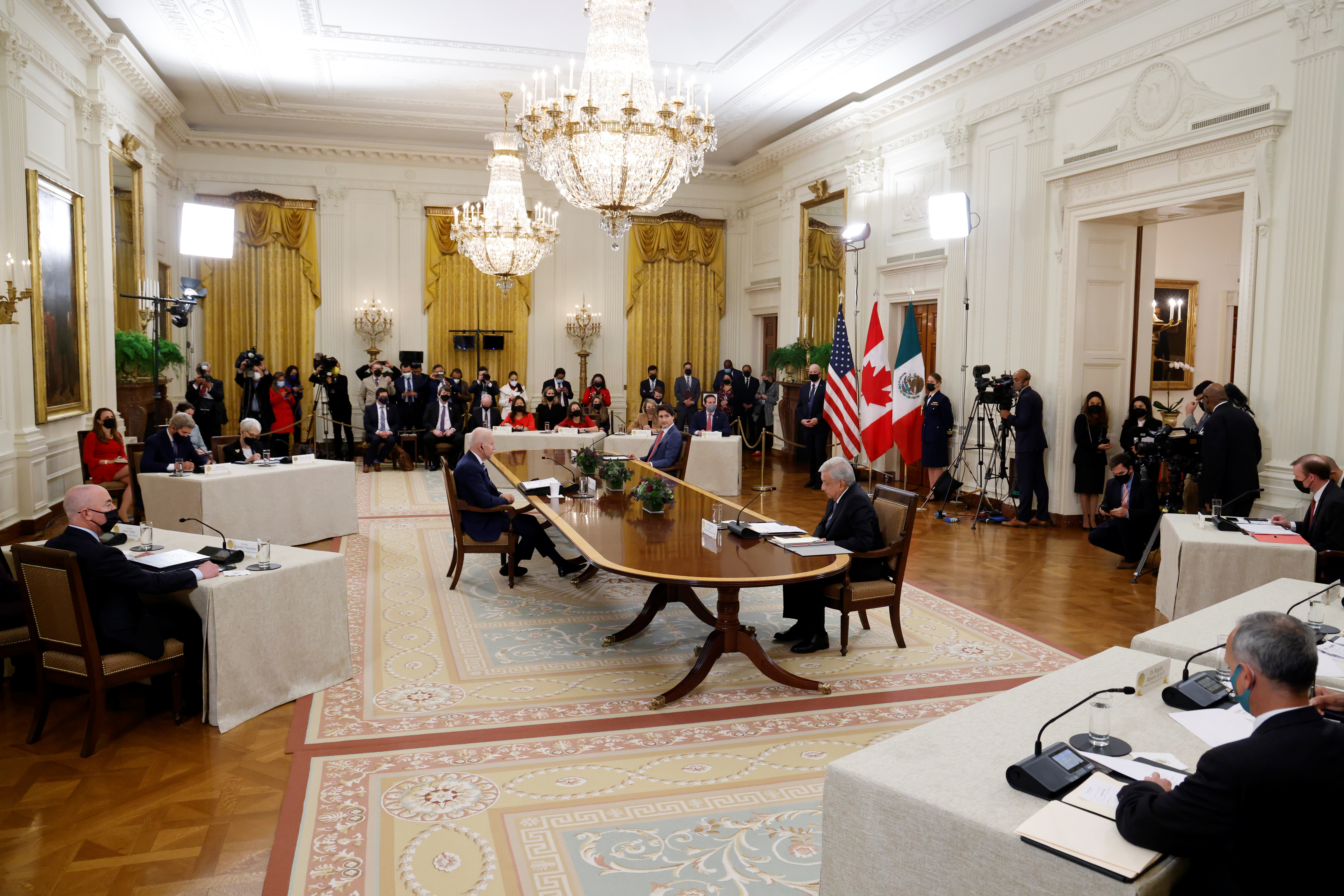U.S. President Biden hosts leaders of Canada and Mexico at White House in Washington