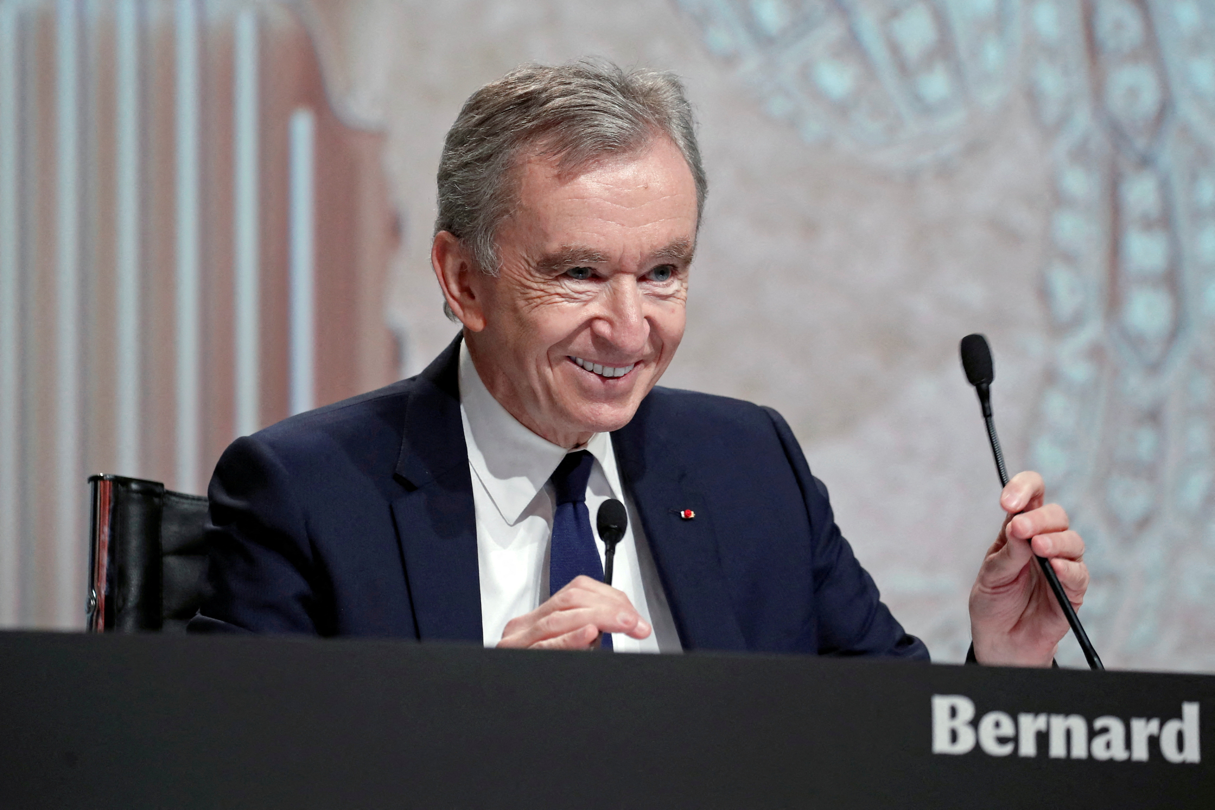 Bernard Arnault, Chief Executive Officer of LVMH Moet Hennessy Louis Vuitton SE, attends the company's shareholders meeting in Paris