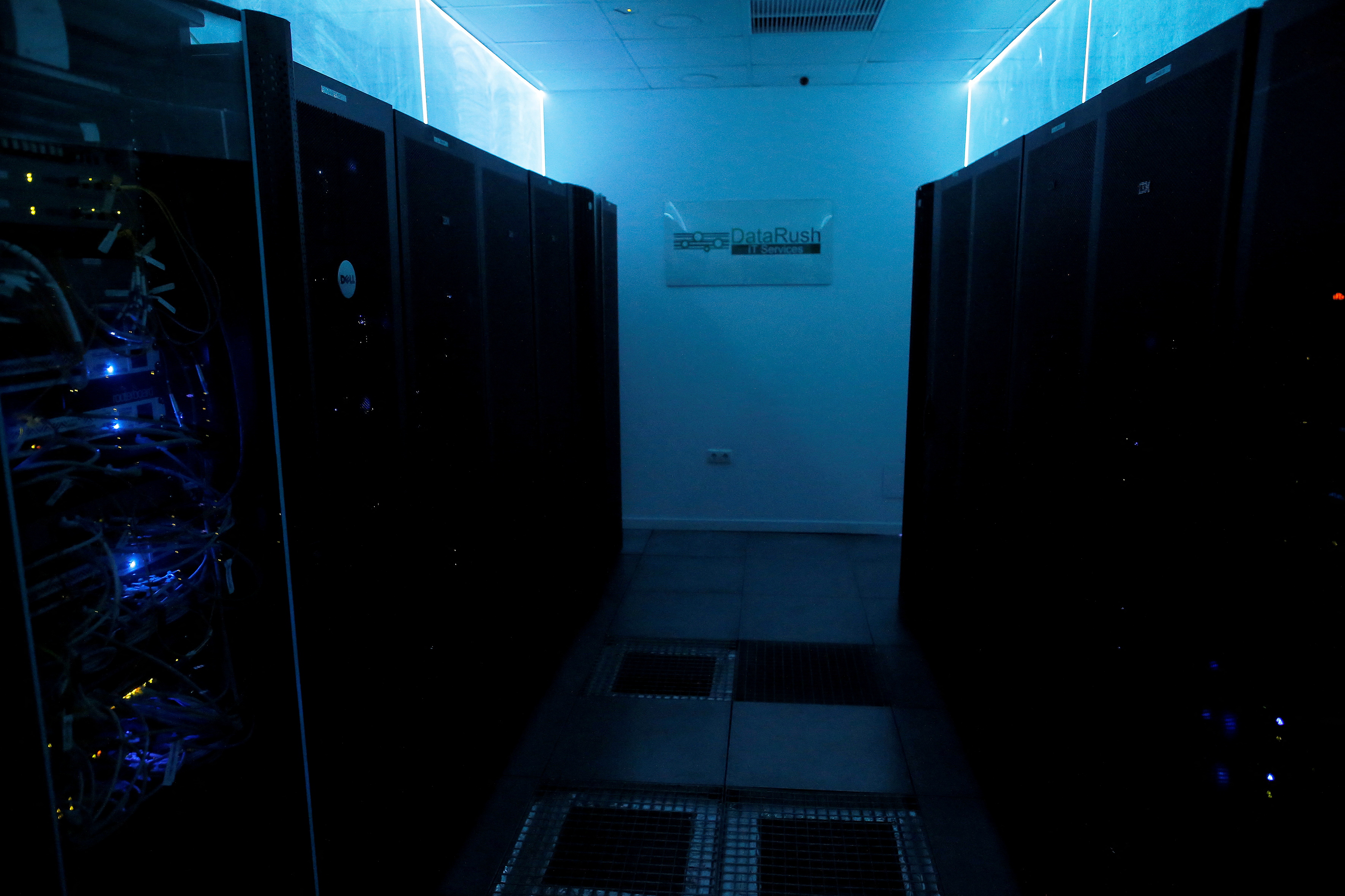 A data center is pictured at DataRush IT Services company in Malaga
