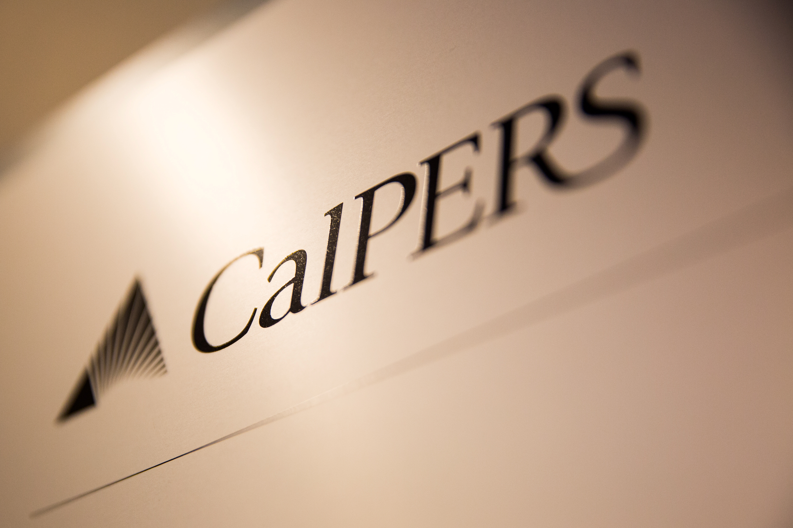 A sign at CalPERS headquarters in Sacramento