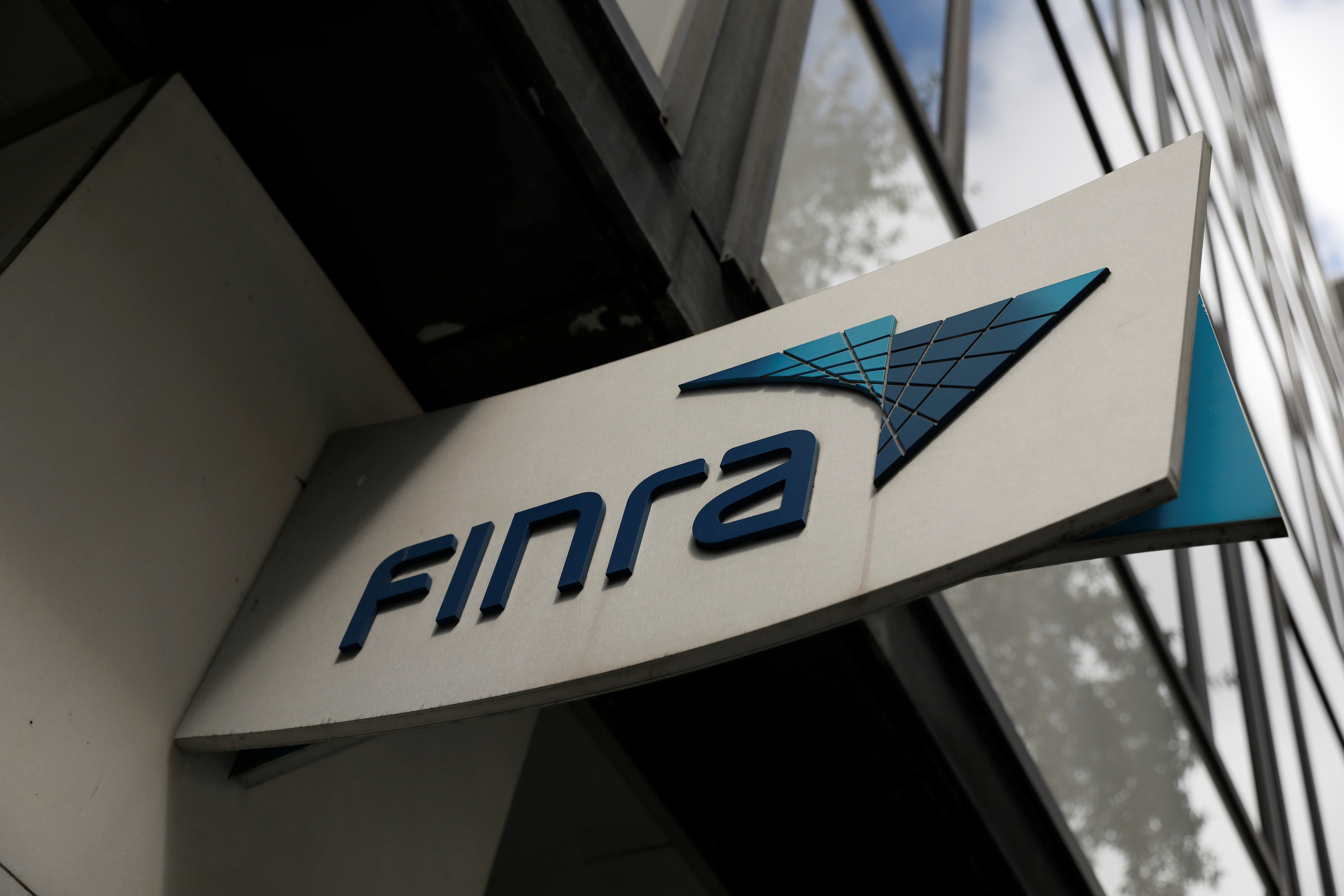 Signage is seen at the Financial Industry Regulatory Authority (FINRA) headquarters in Washington, D.C.