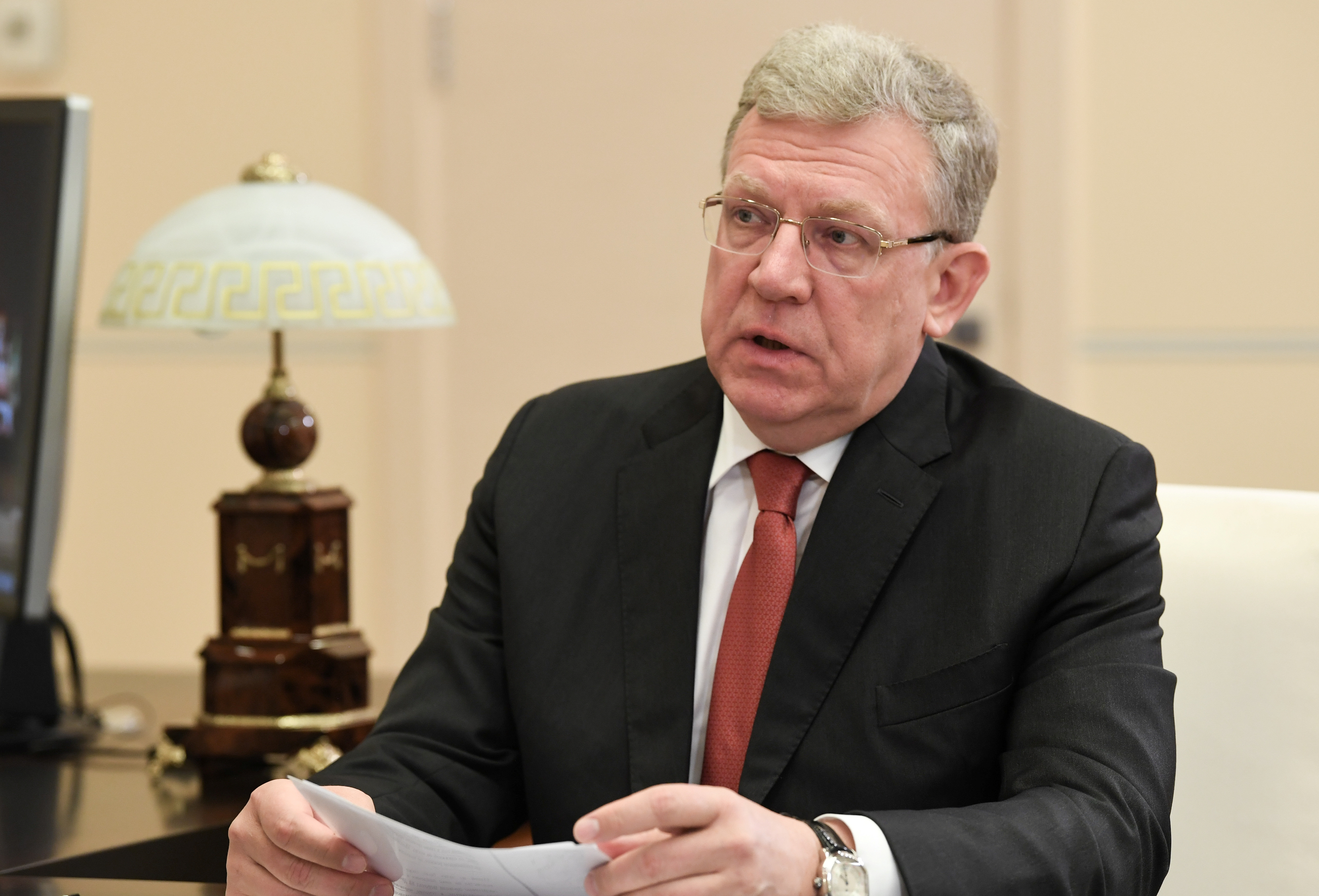 Russian President Putin meets with head of the Audit Chamber Kudrin in Moscow