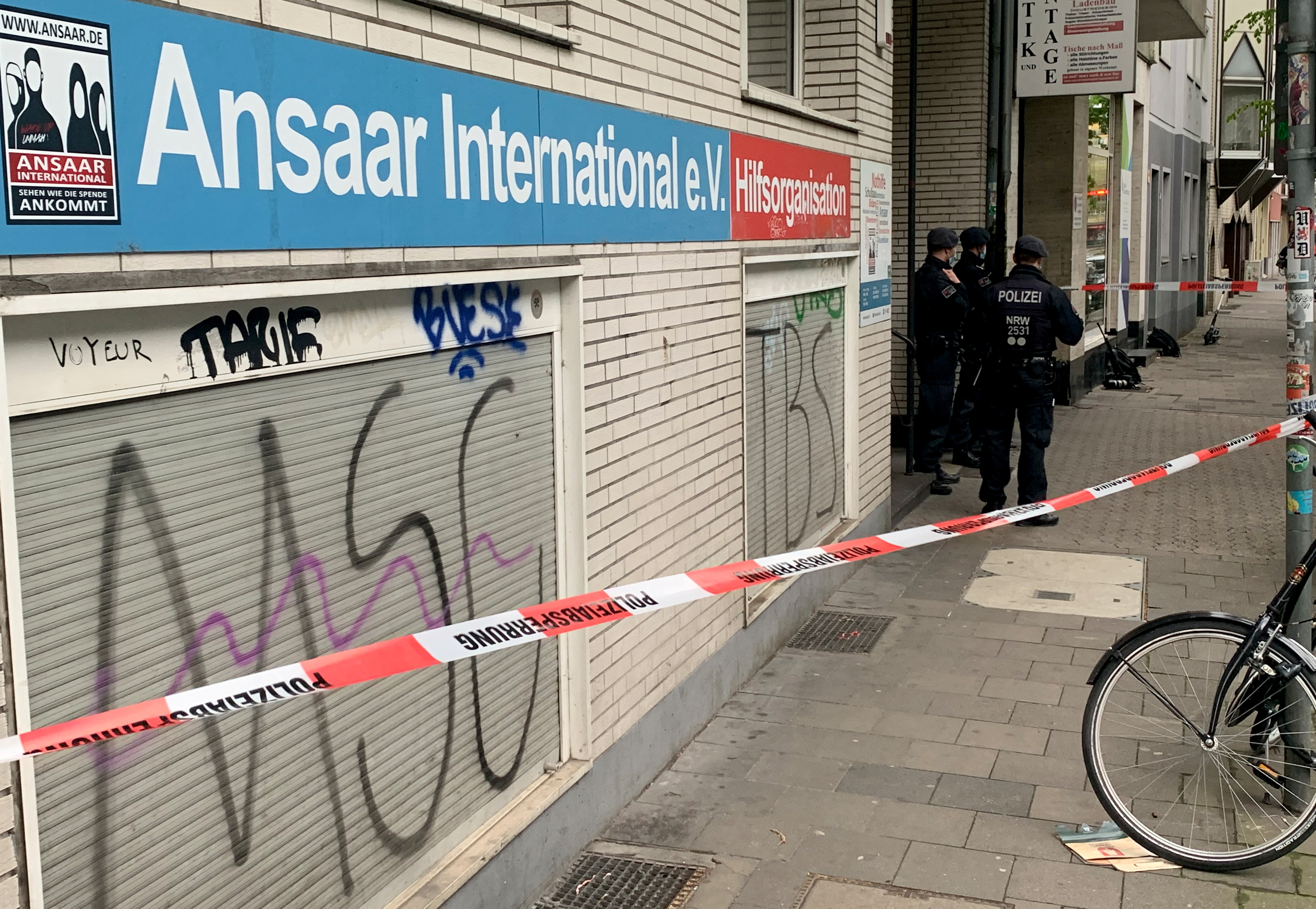 Police secures a building after Germany banned the Islamic organisation Ansaar International in Dusseldorf