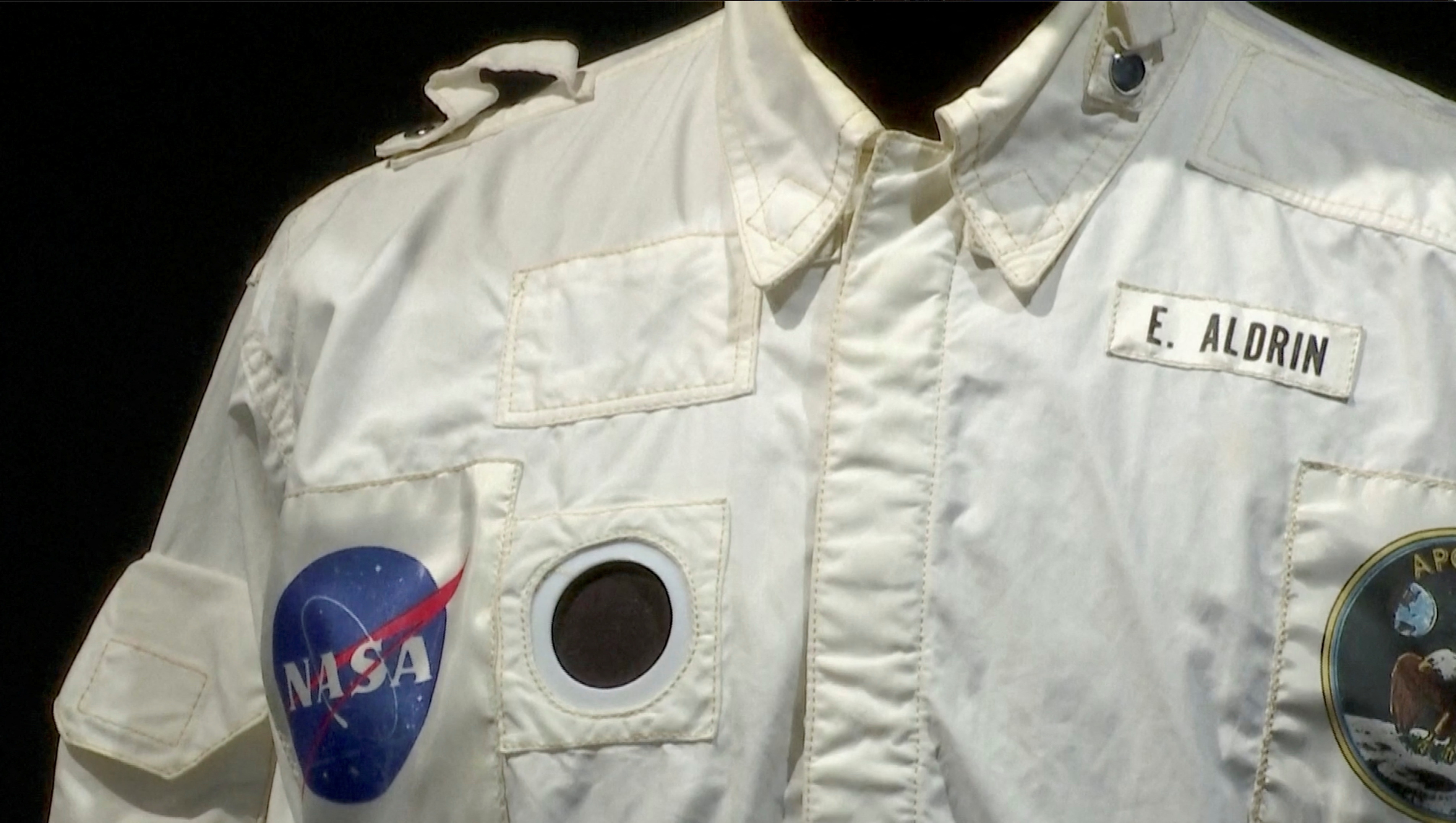 Buzz Aldrin's flown inflight coverall jacket, worn by him on his mission to the Moon and back during Apollo 11, sold for $2,772,500 at Sotheby's