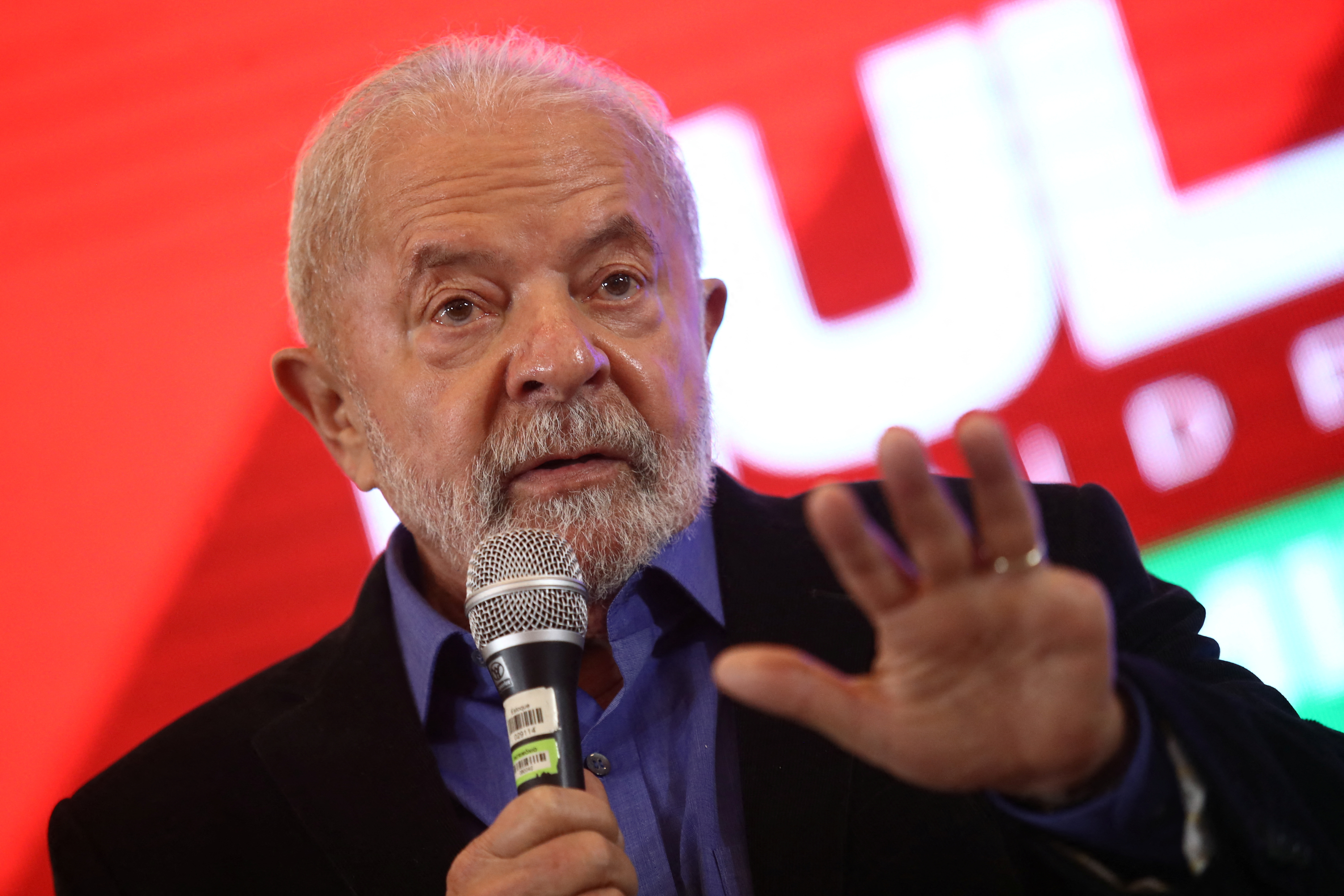 Brazil’s former president Luiz Inacio Lula da Silva in a meeting with sports representatives in Sao Paulo
