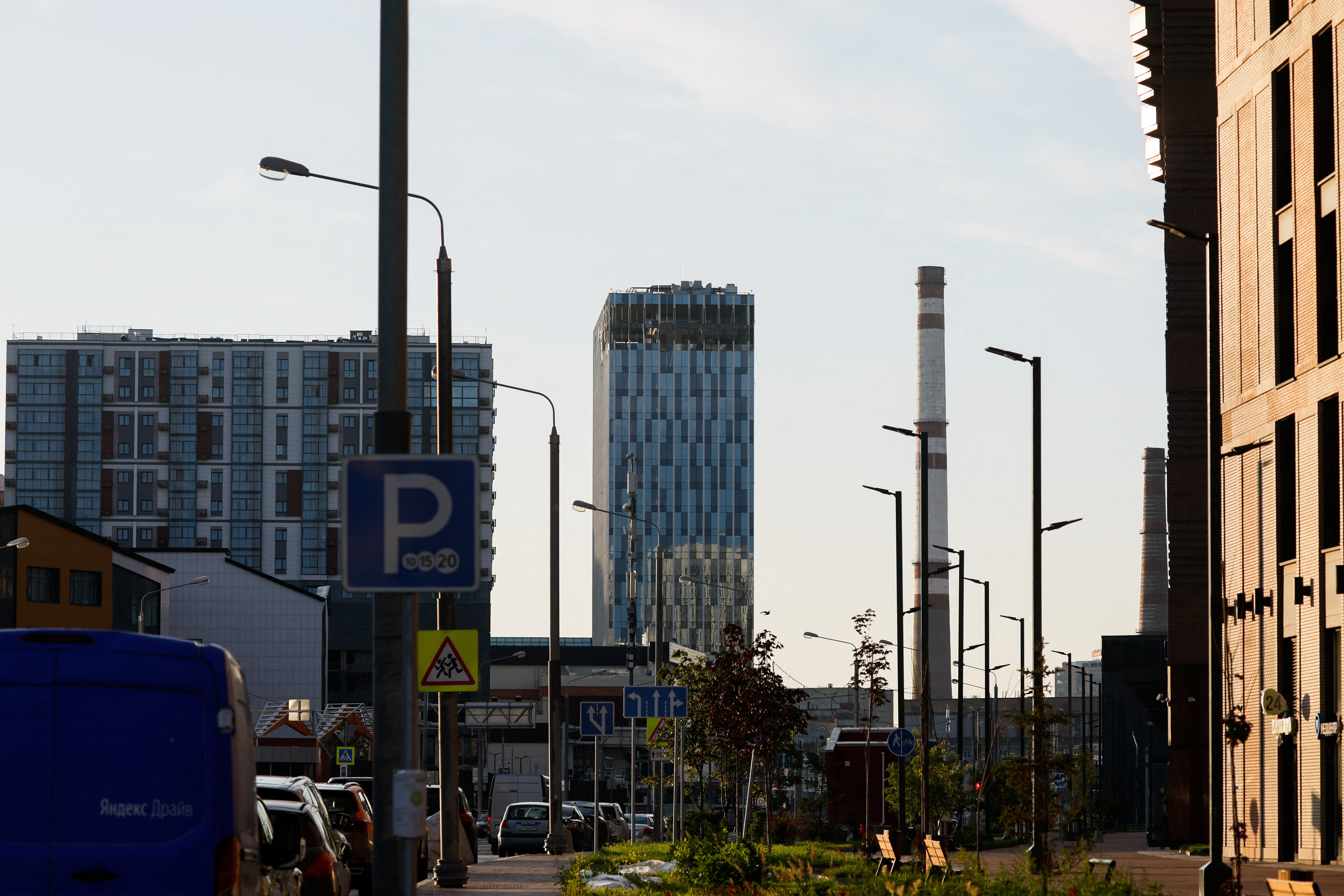 A reported drone attack in central Moscow